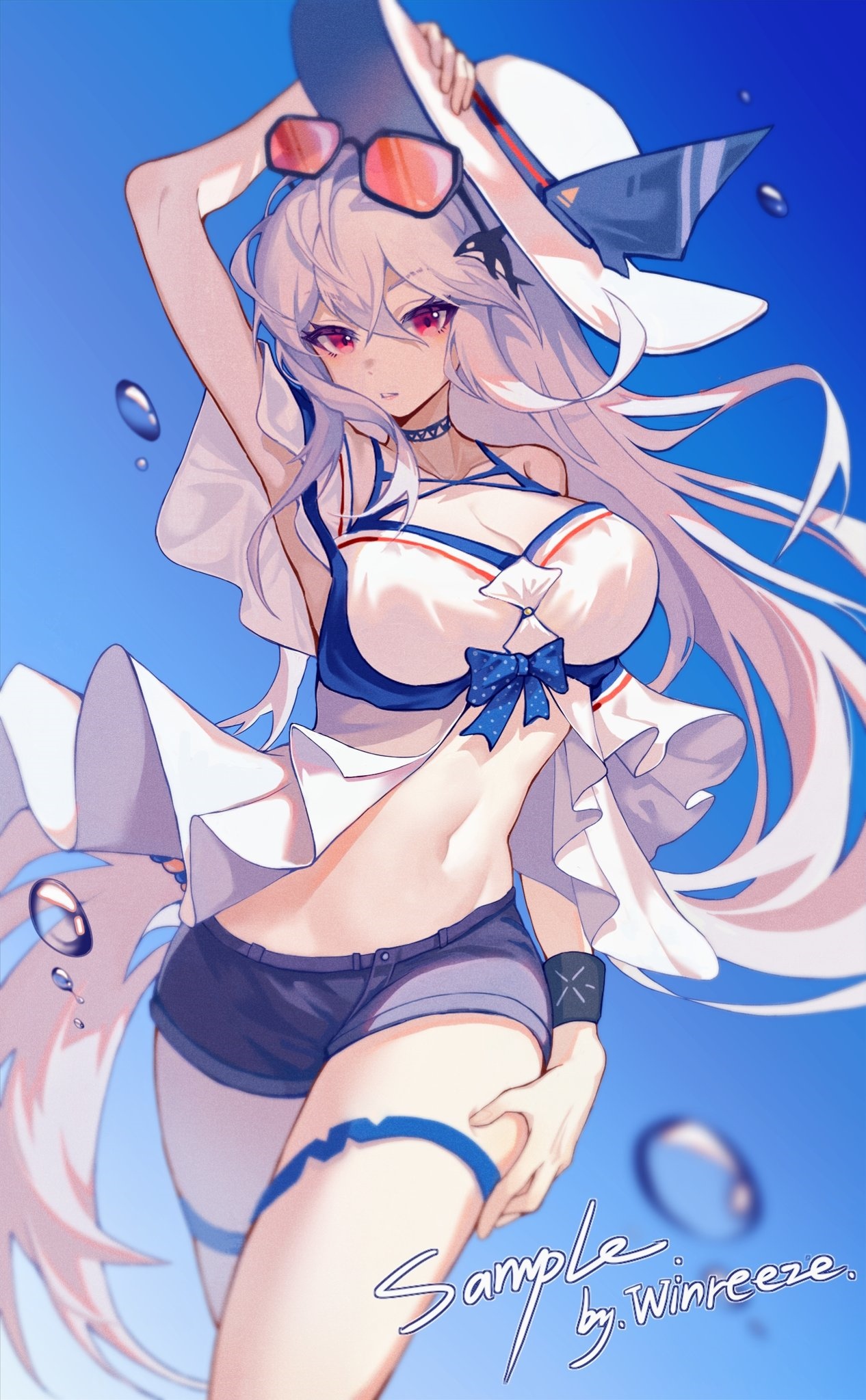 Skadi from Arknights in a summer outfit HD Phone Wallpaper