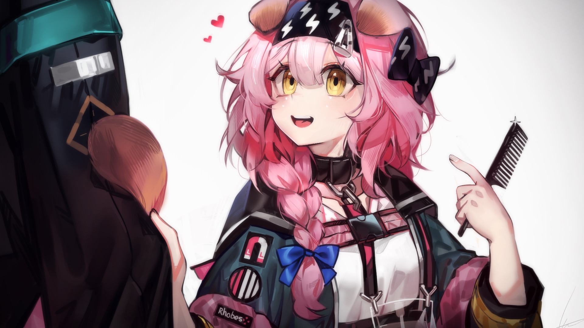 Goldenglow from Arknights with pink hair and dog ears HD Wallpaper