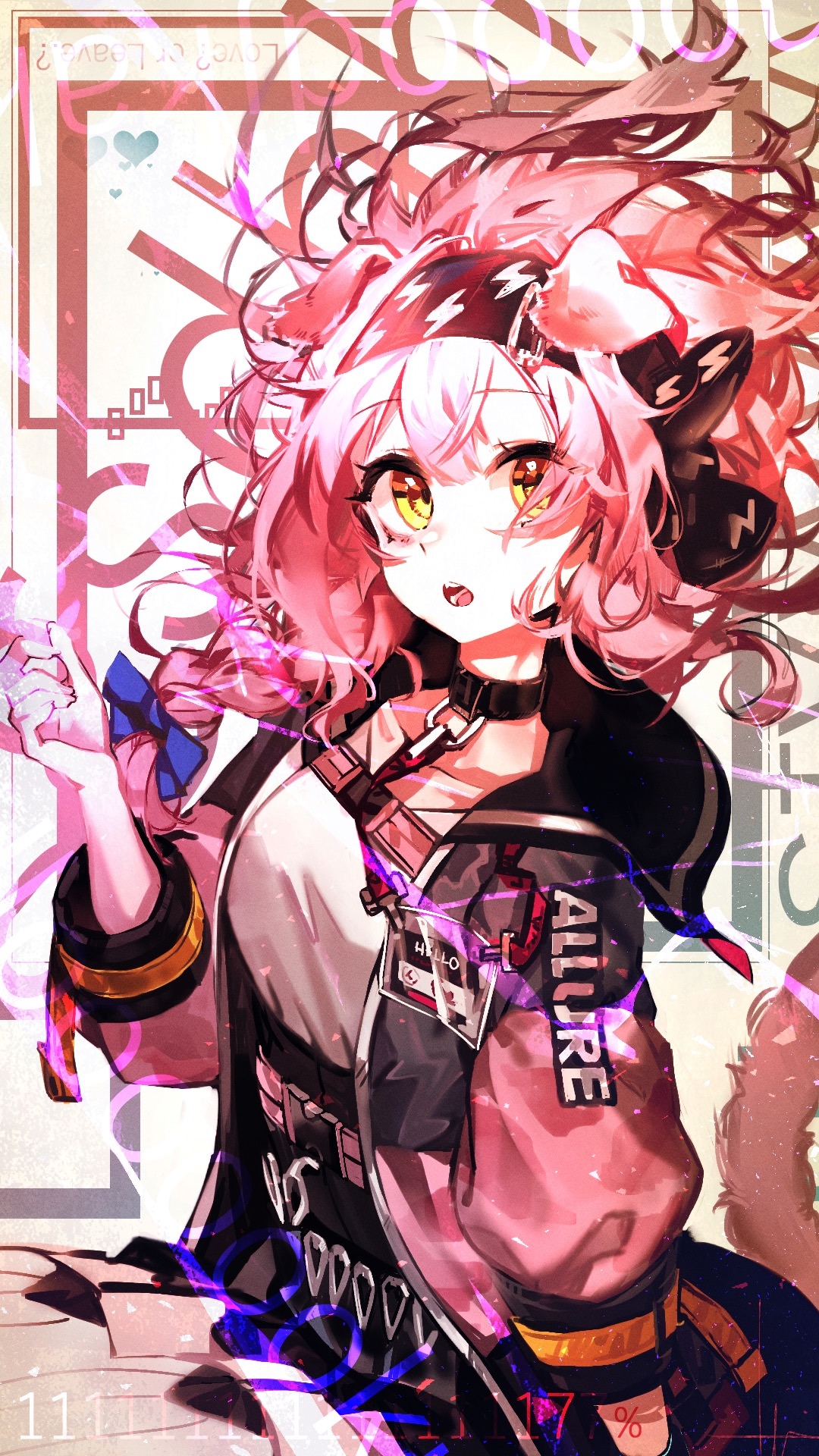 Goldenglow from Arknights with pink hair and yellow eyes HD Phone Wallpaper
