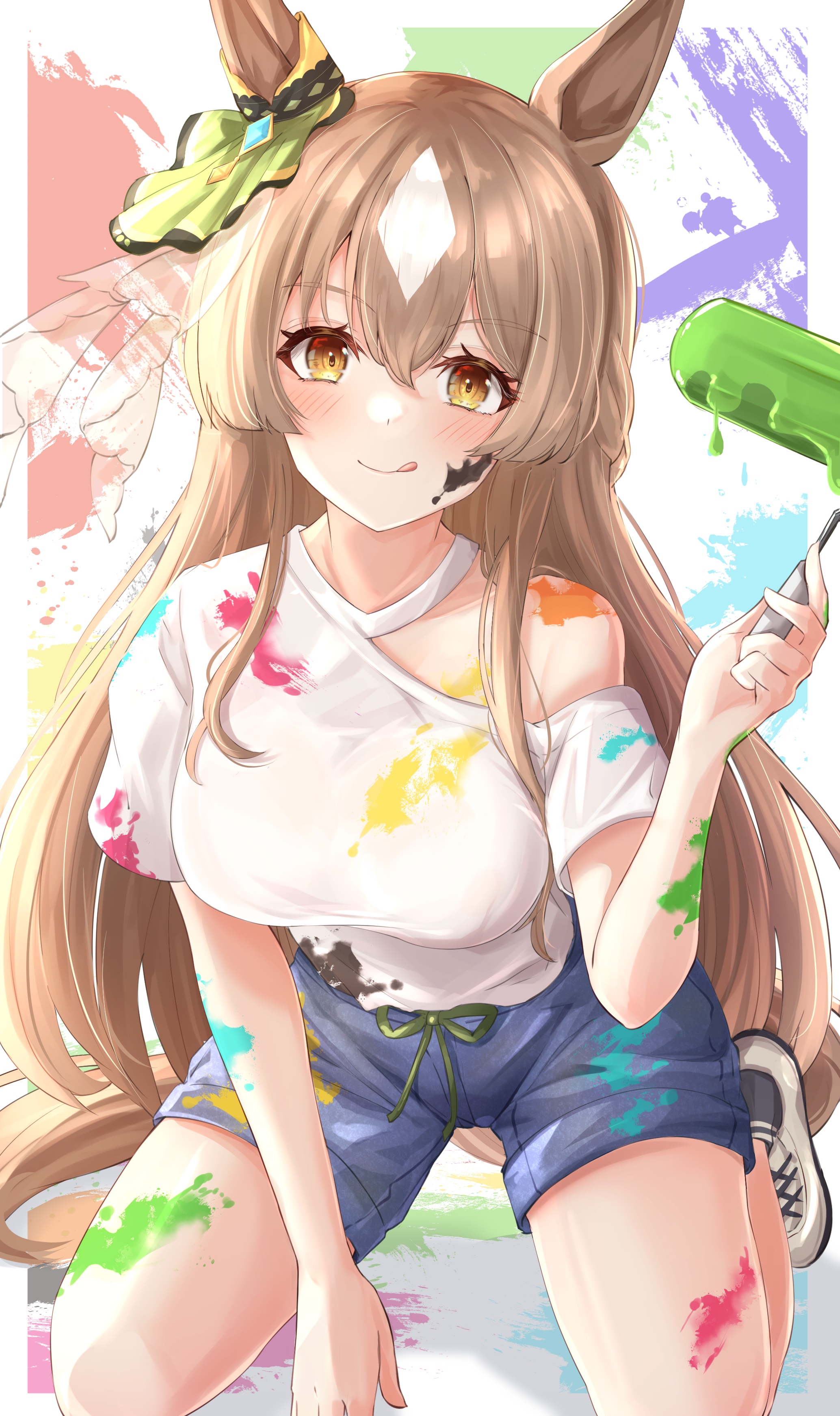 Satono Diamond covered in paint with a roller HD Phone Wallpaper