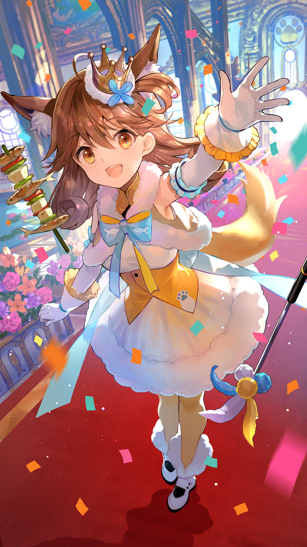SuXiaozhen (Girl Cafe Gun) with Crown and Food HD Phone Wallpaper