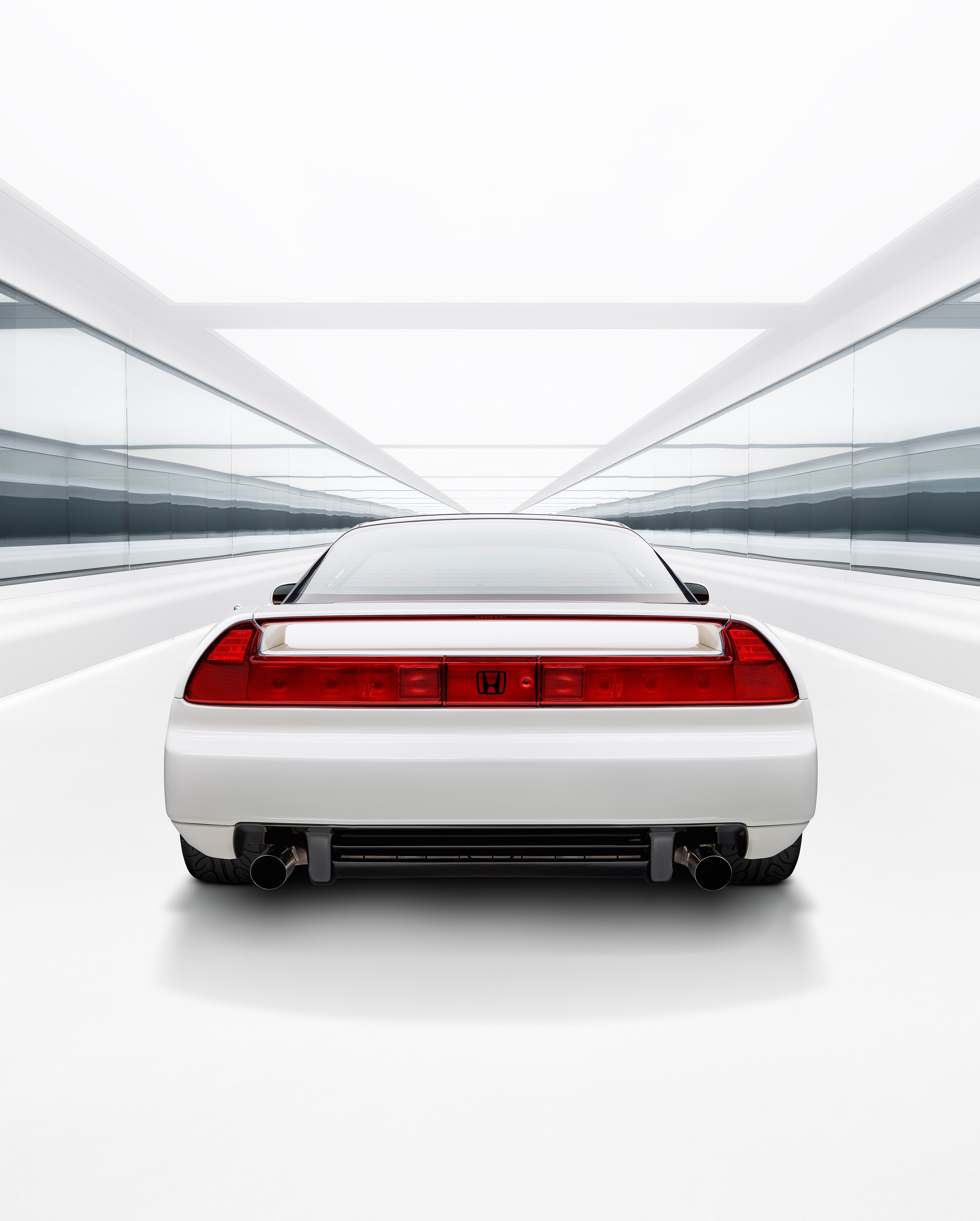 White Honda NSX in a futuristic tunnel HD Phone Wallpaper