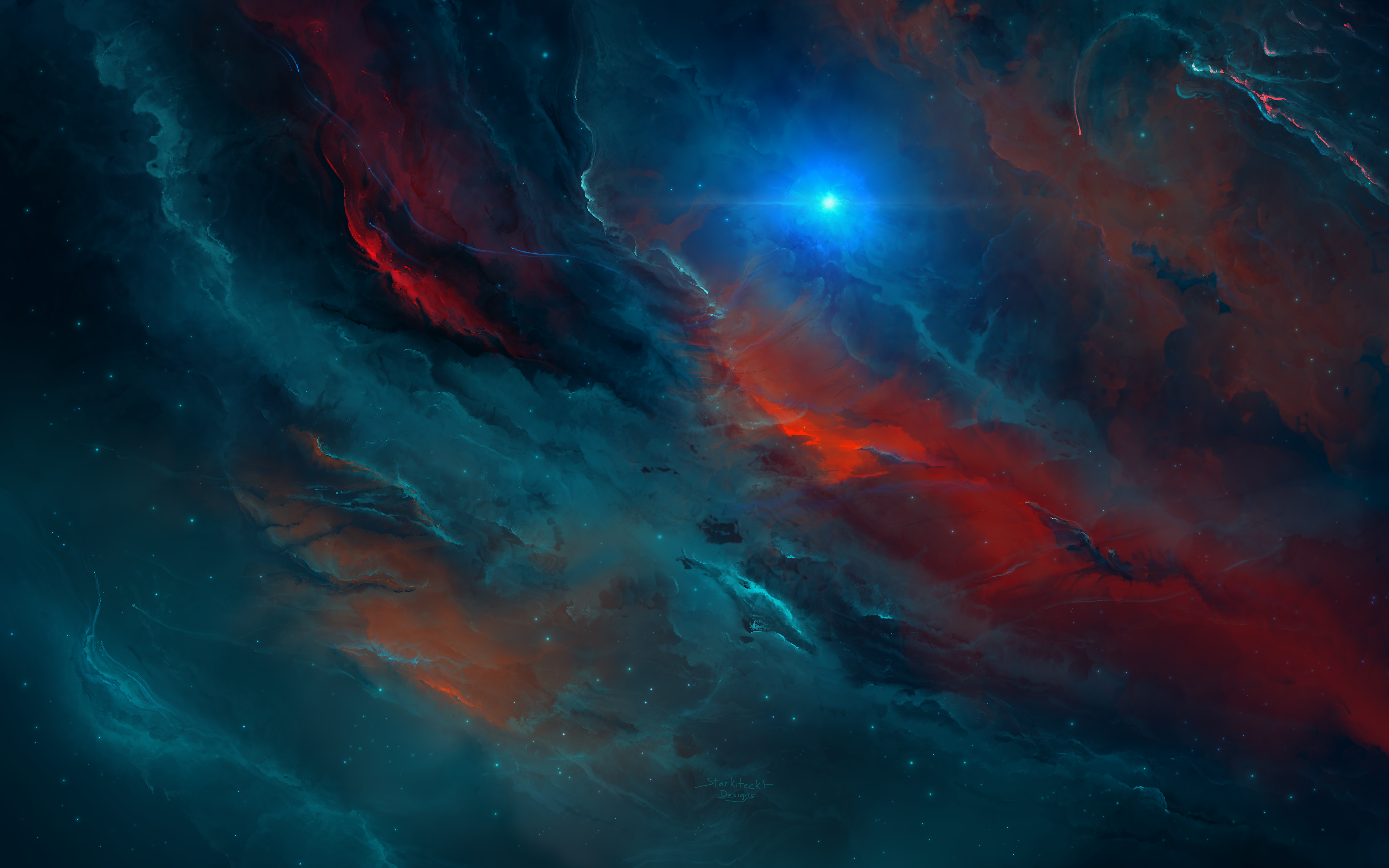4K Nebula with a Bright Star HD Wallpaper