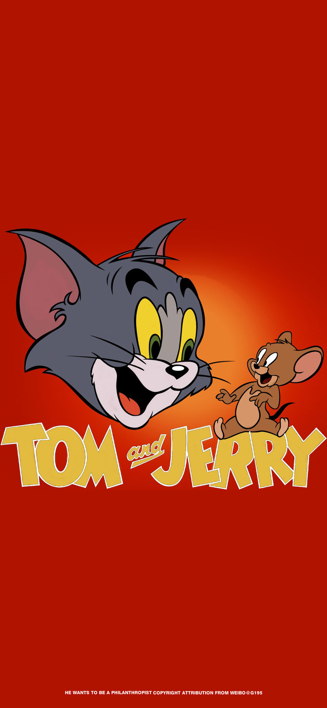 Tom and Jerry cartoon characters and logo HD Phone Wallpaper