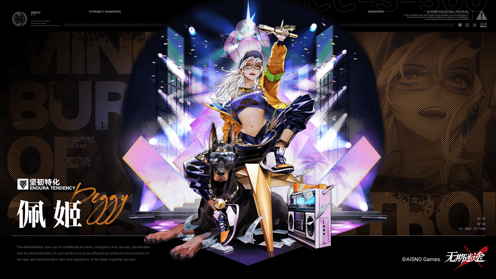 Peggy and her Doberman on stage HD Wallpaper
