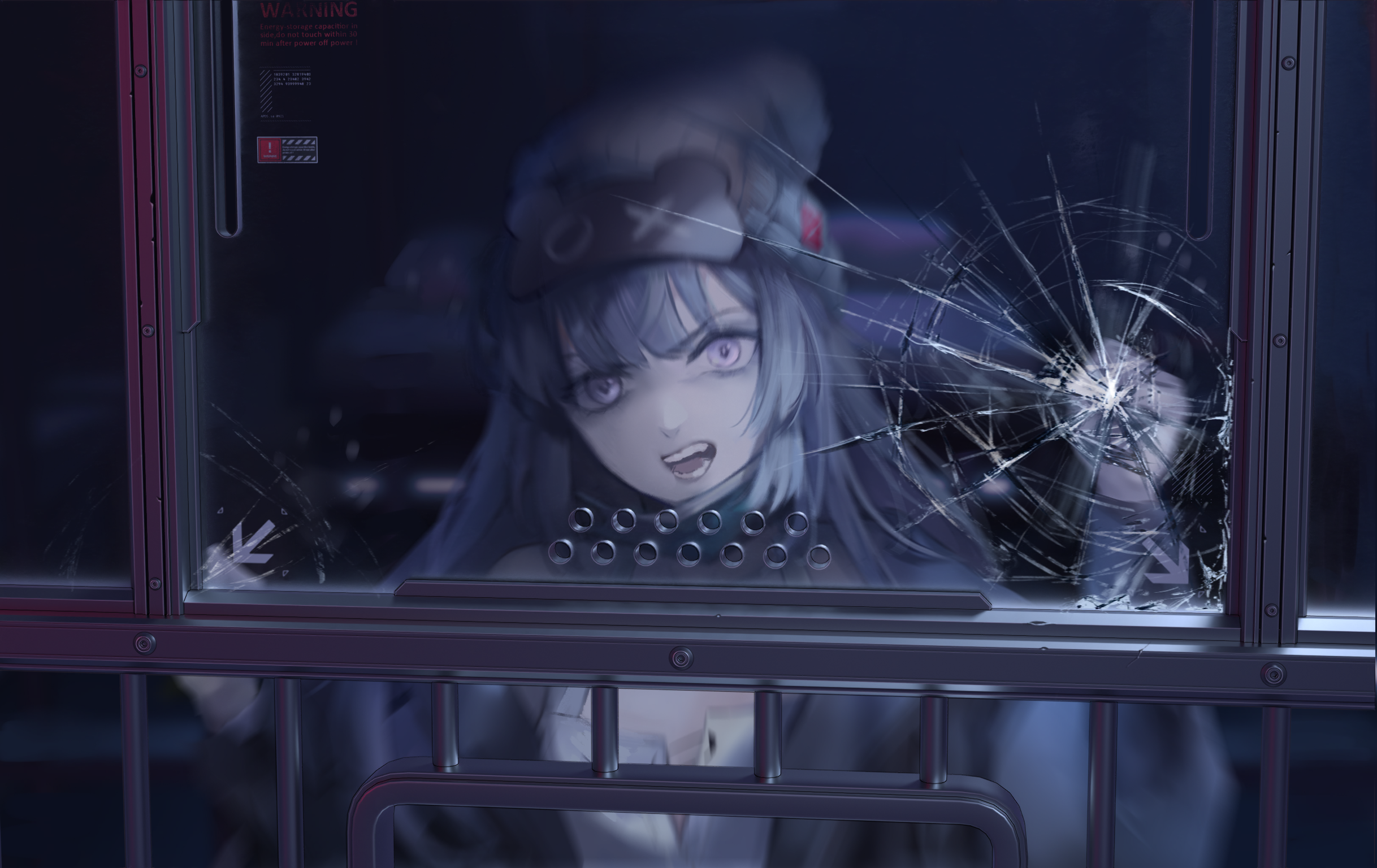 Hella from Path to Nowhere behind cracked glass HD Wallpaper