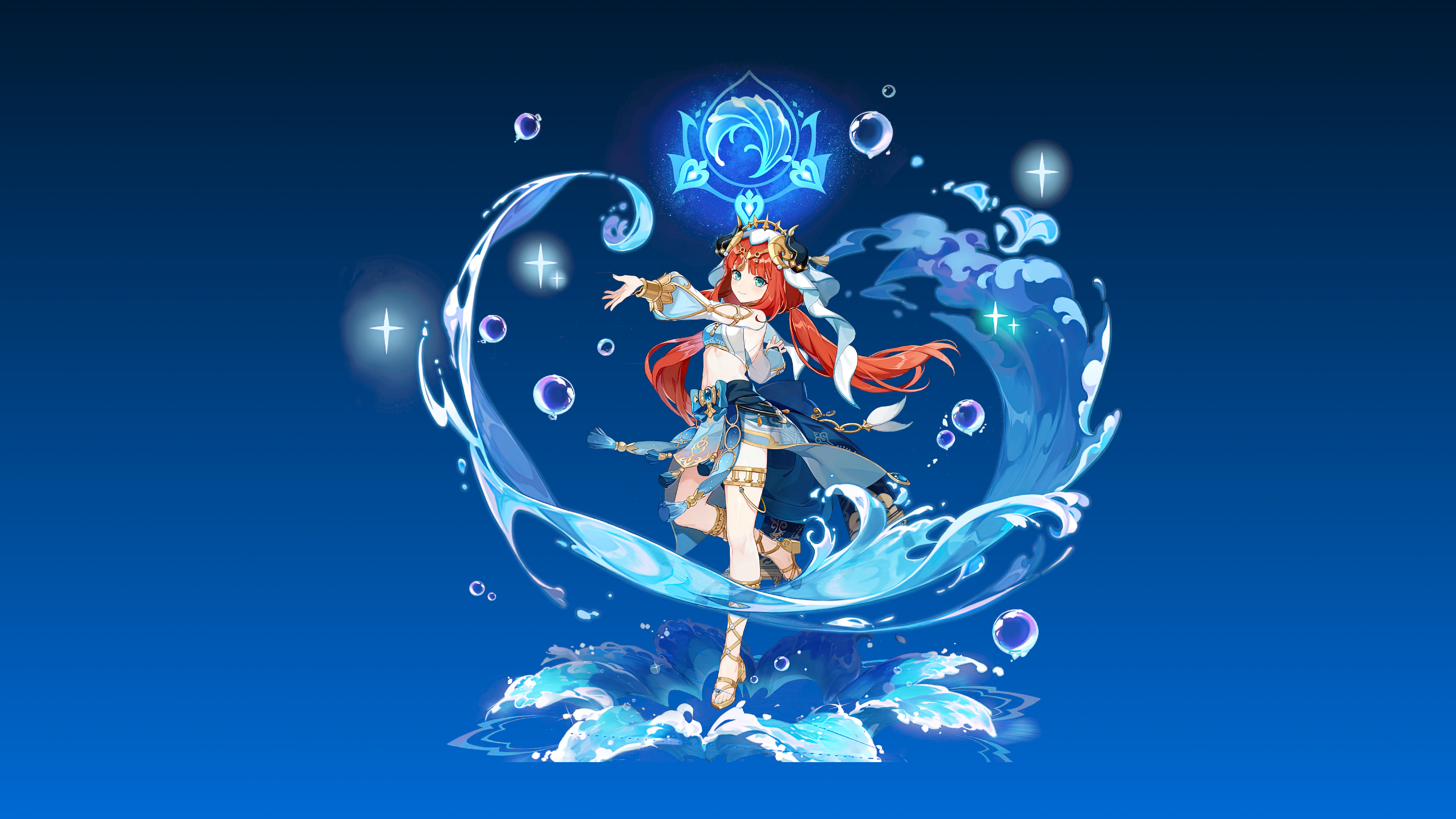 Nilou from Genshin Impact surrounded by water HD Wallpaper