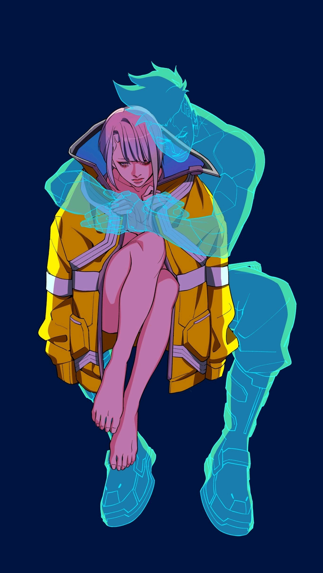 Lucyna Kushinada and David Martinez from Cyberpunk: Edgerunners HD Phone Wallpaper