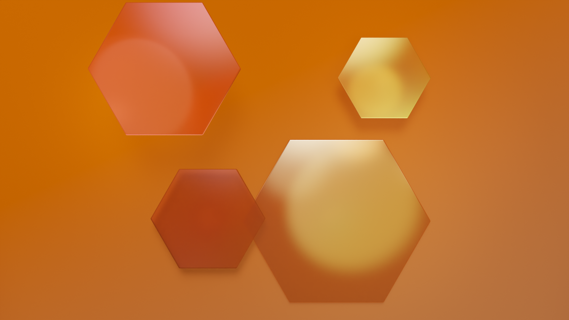 Abstract Hexagons with Orange and Yellow Gradients HD Wallpaper