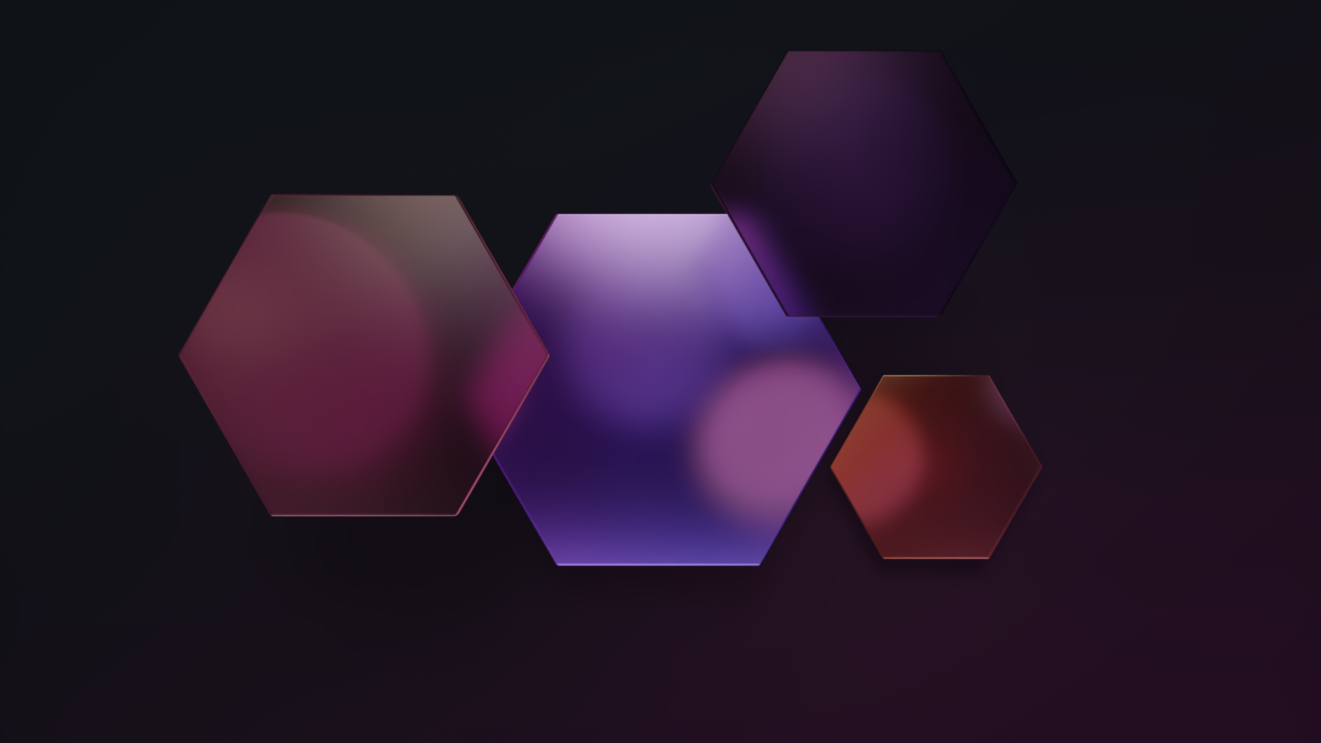 Abstract Hexagons with Gradient Glass Effect HD Wallpaper