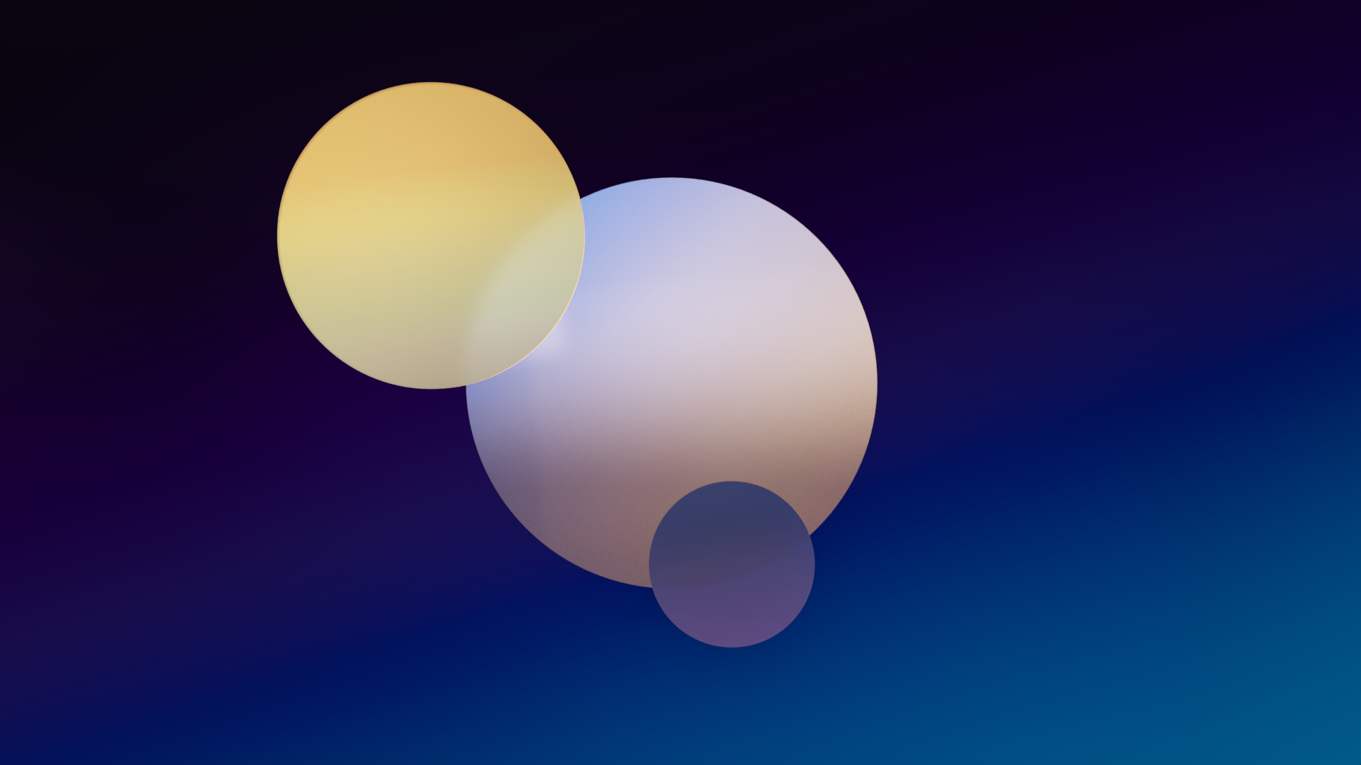 Blender glassmorphism spheres with gradient background HD Wallpaper