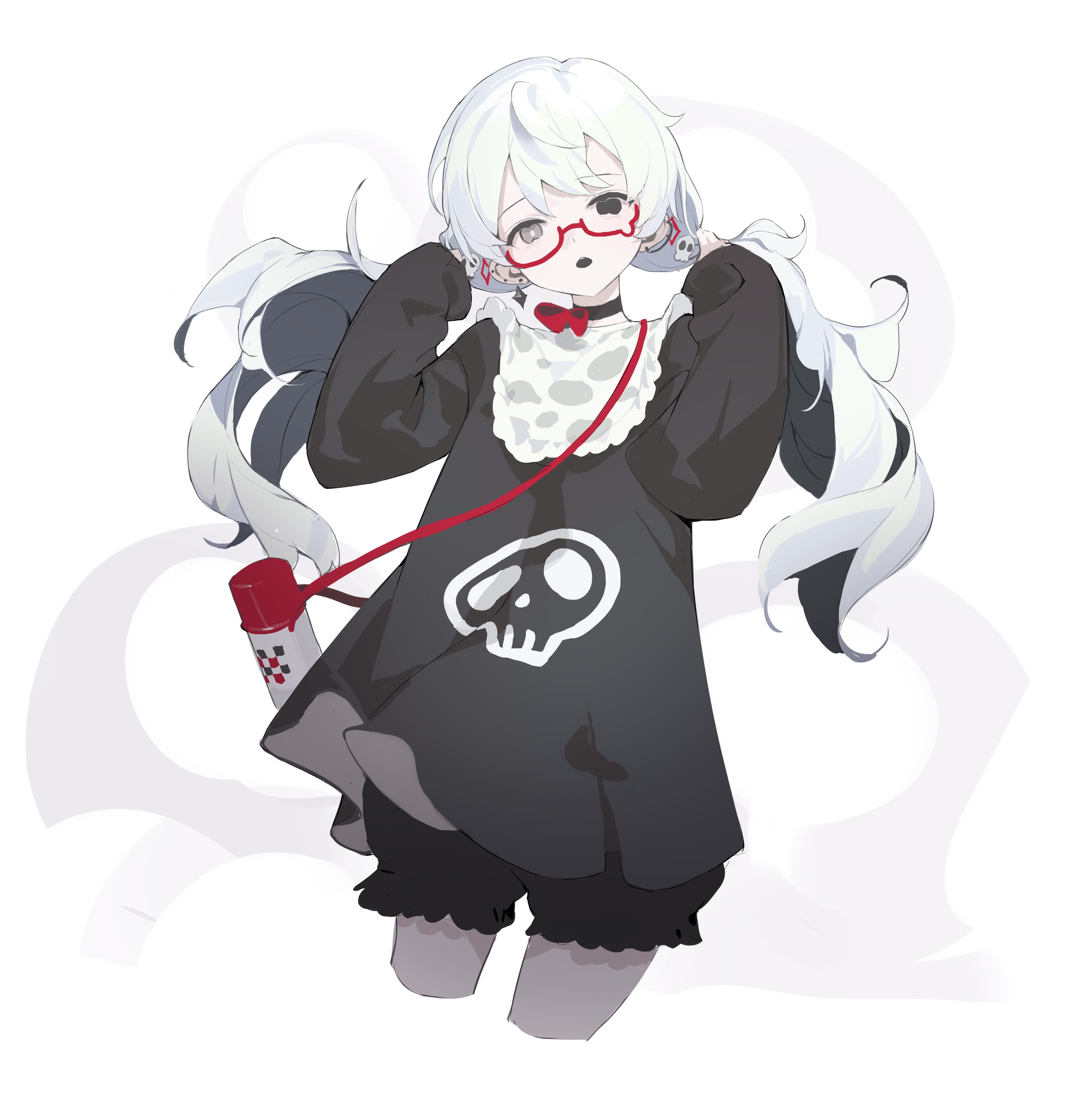 Anime girl with twintails and glasses HD Wallpaper
