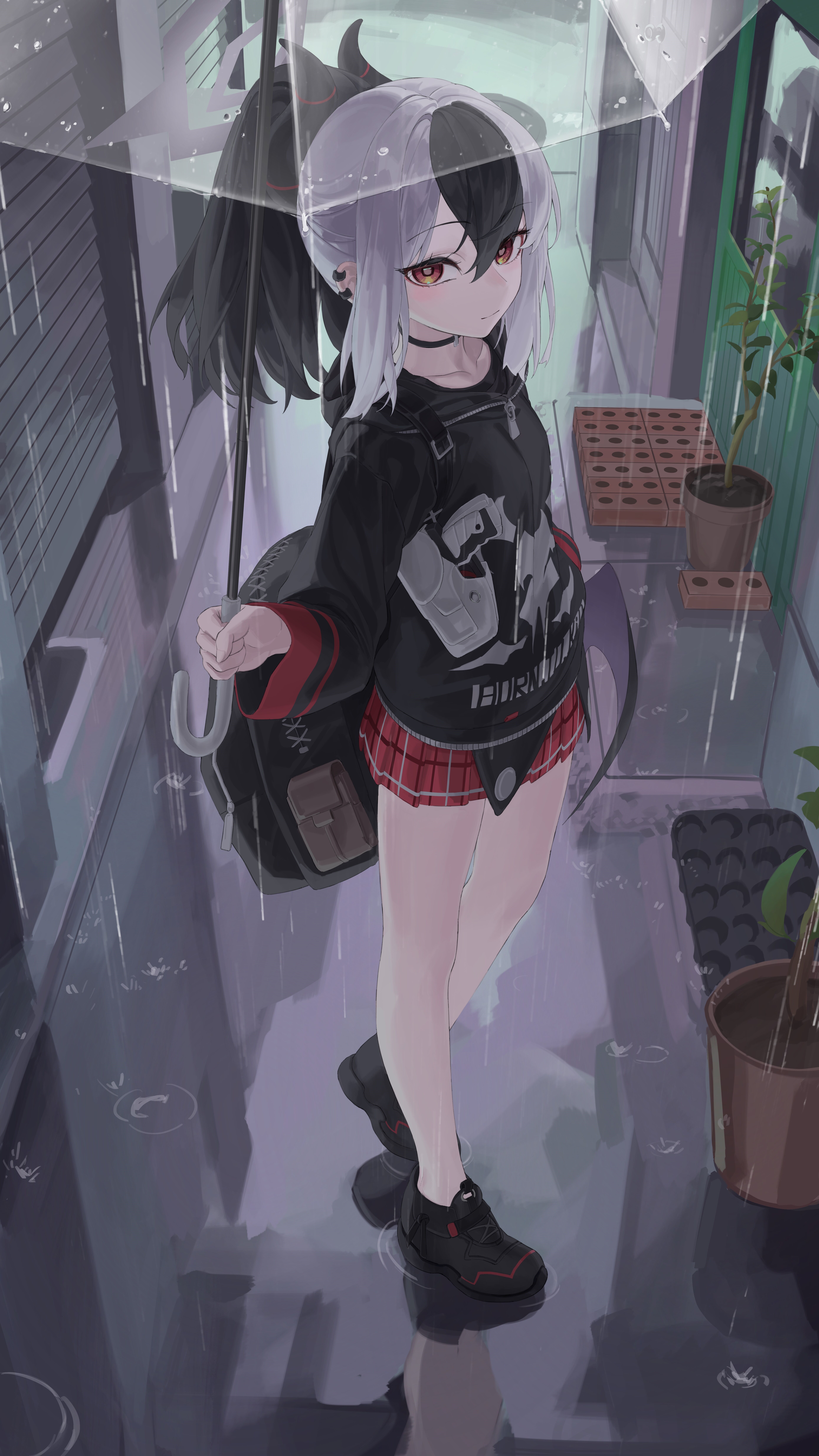 Girl with umbrella in the rain HD Phone Wallpaper