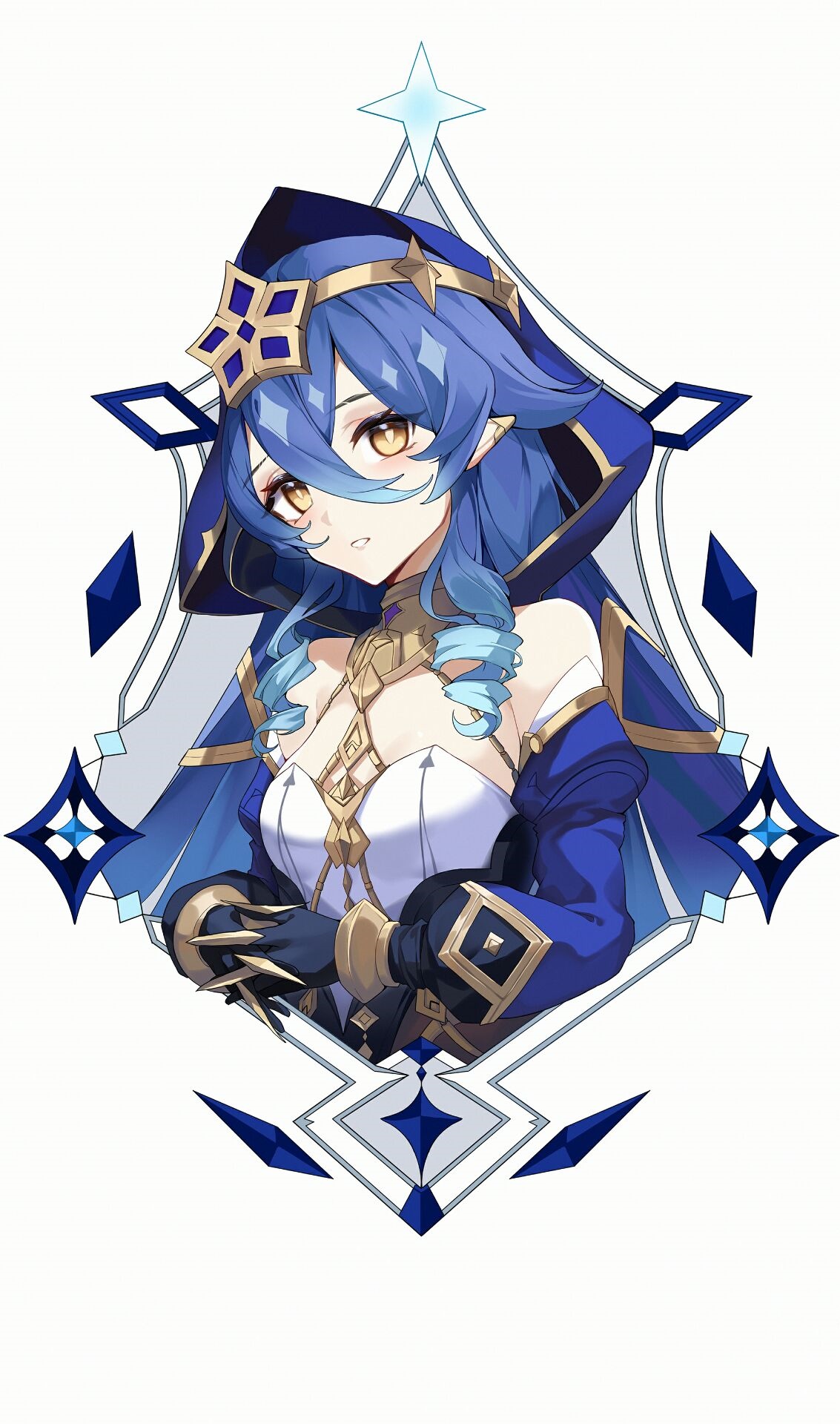 Layla from Genshin Impact with blue hair and yellow eyes HD Phone Wallpaper