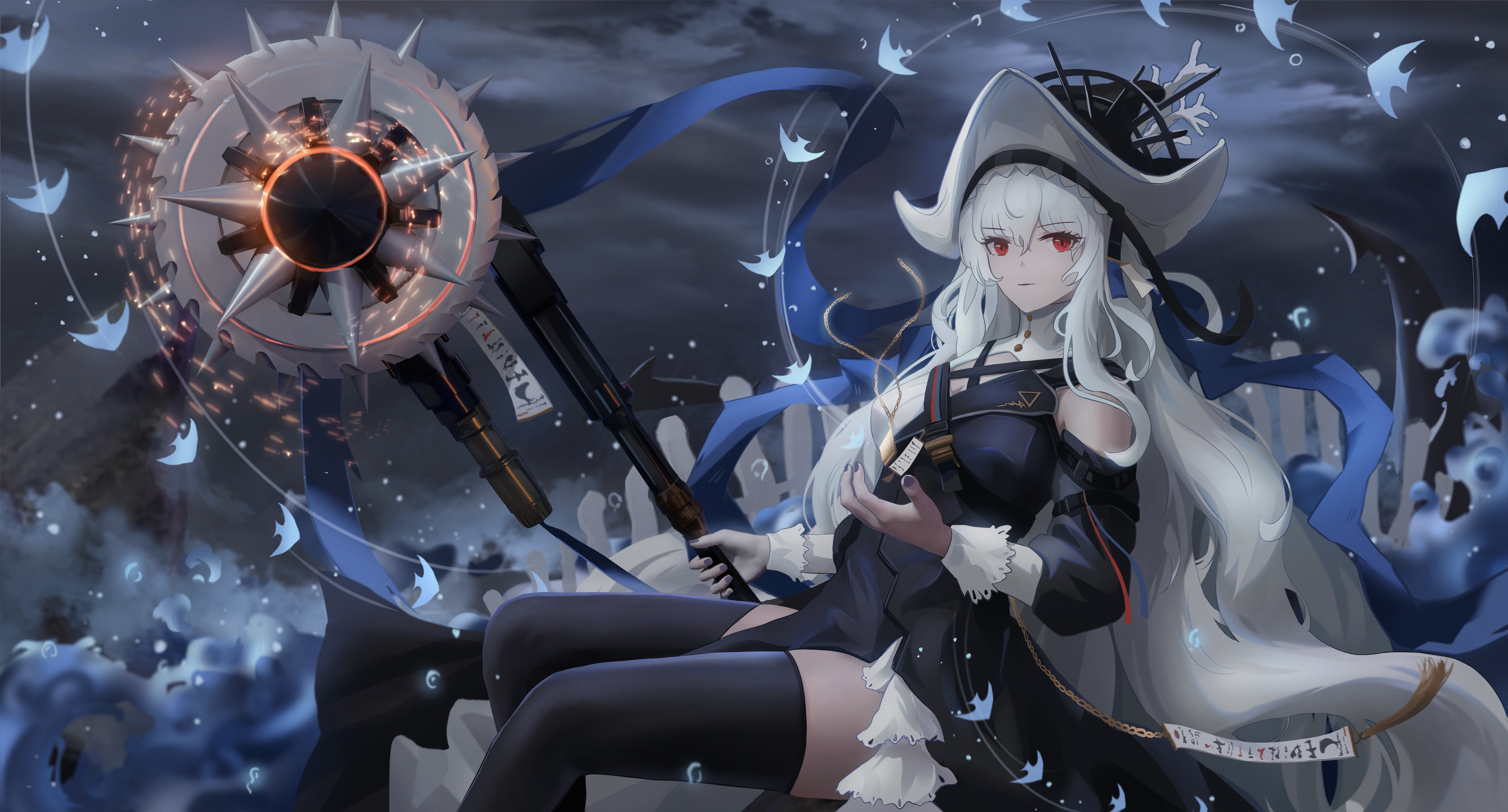 4K Specter from Arknights with red eyes HD Wallpaper