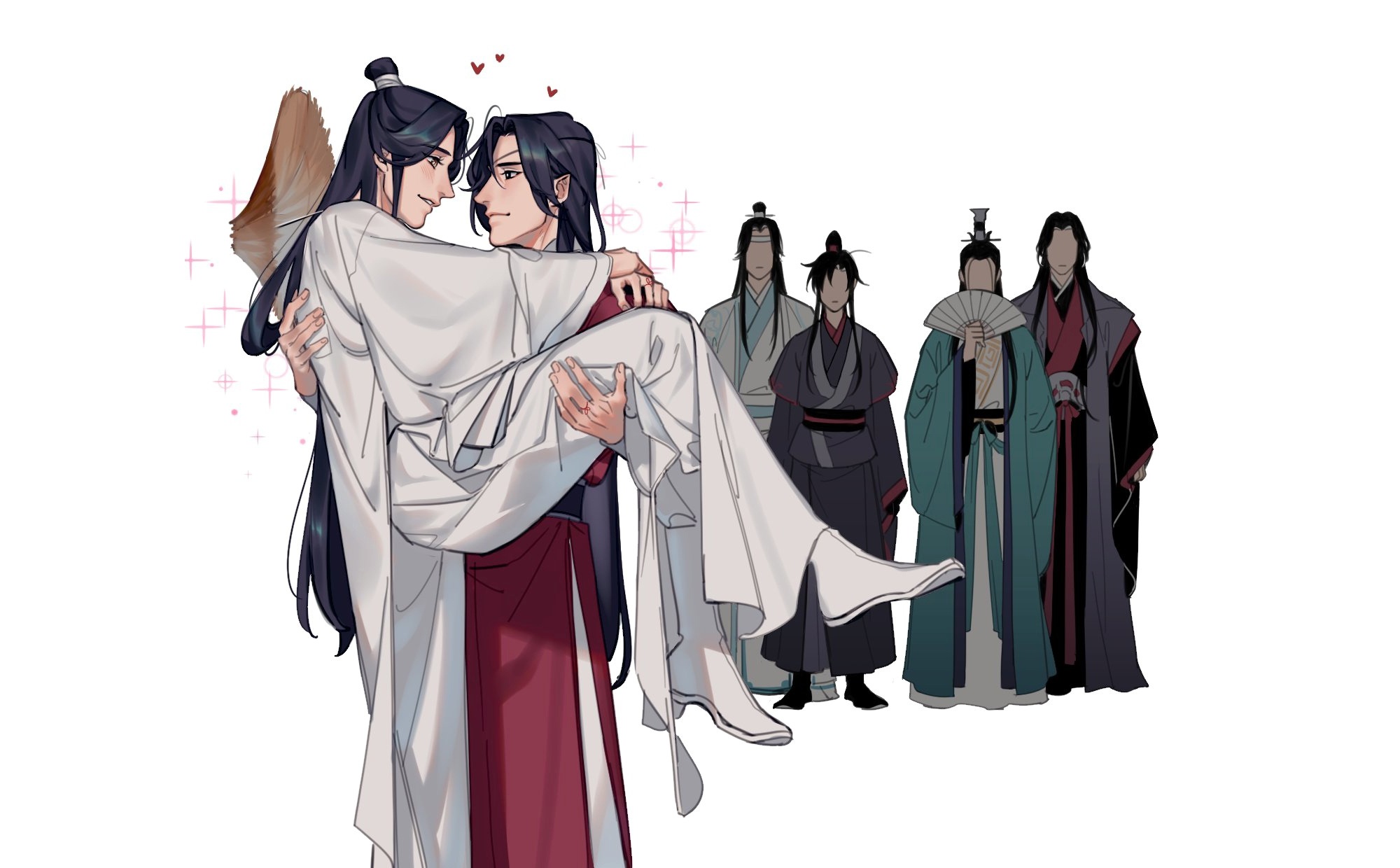 Xie Lian and Hua Cheng Intimate Moment HD Wallpaper