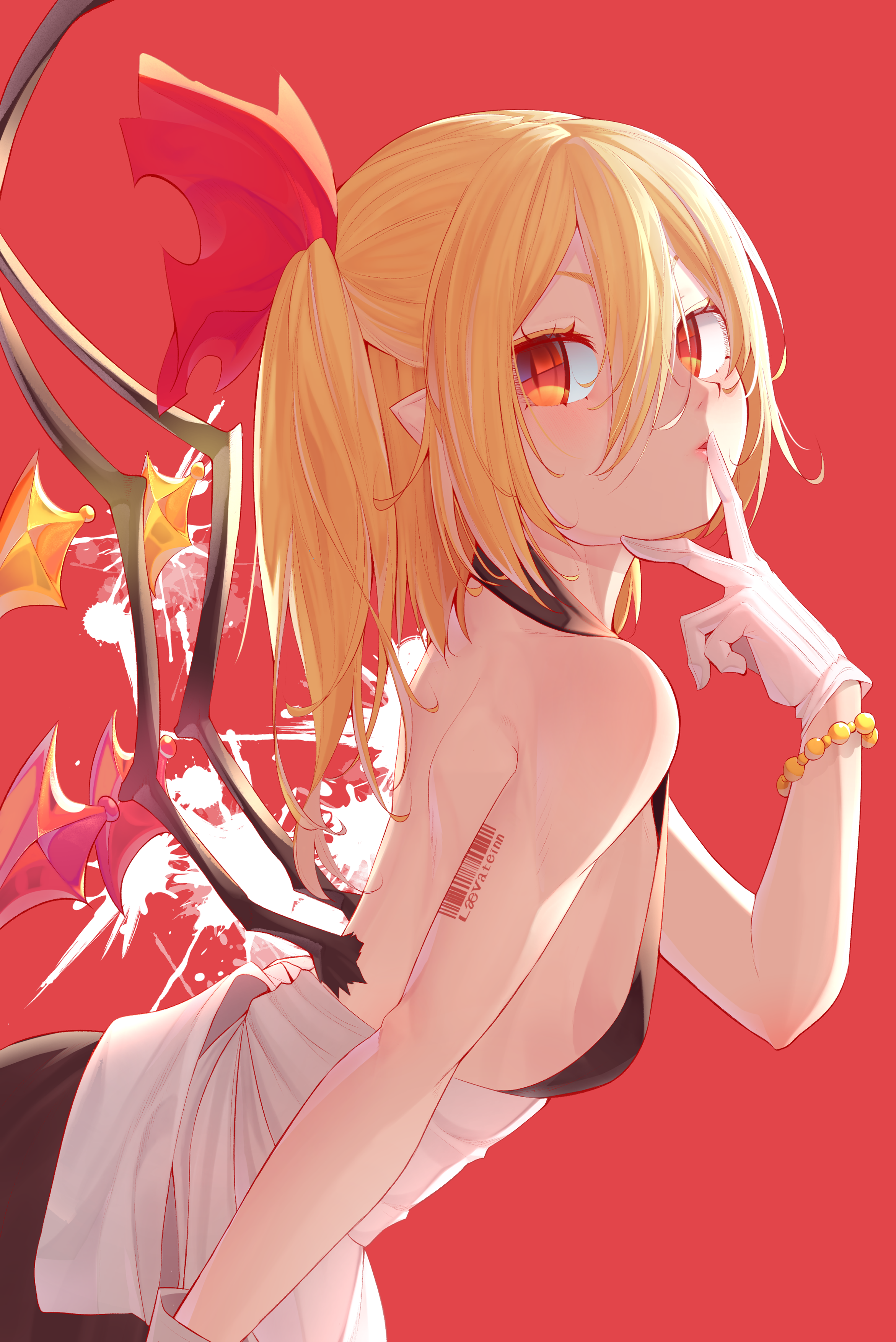 Flandre Scarlet with Wings and Twintails HD Phone Wallpaper
