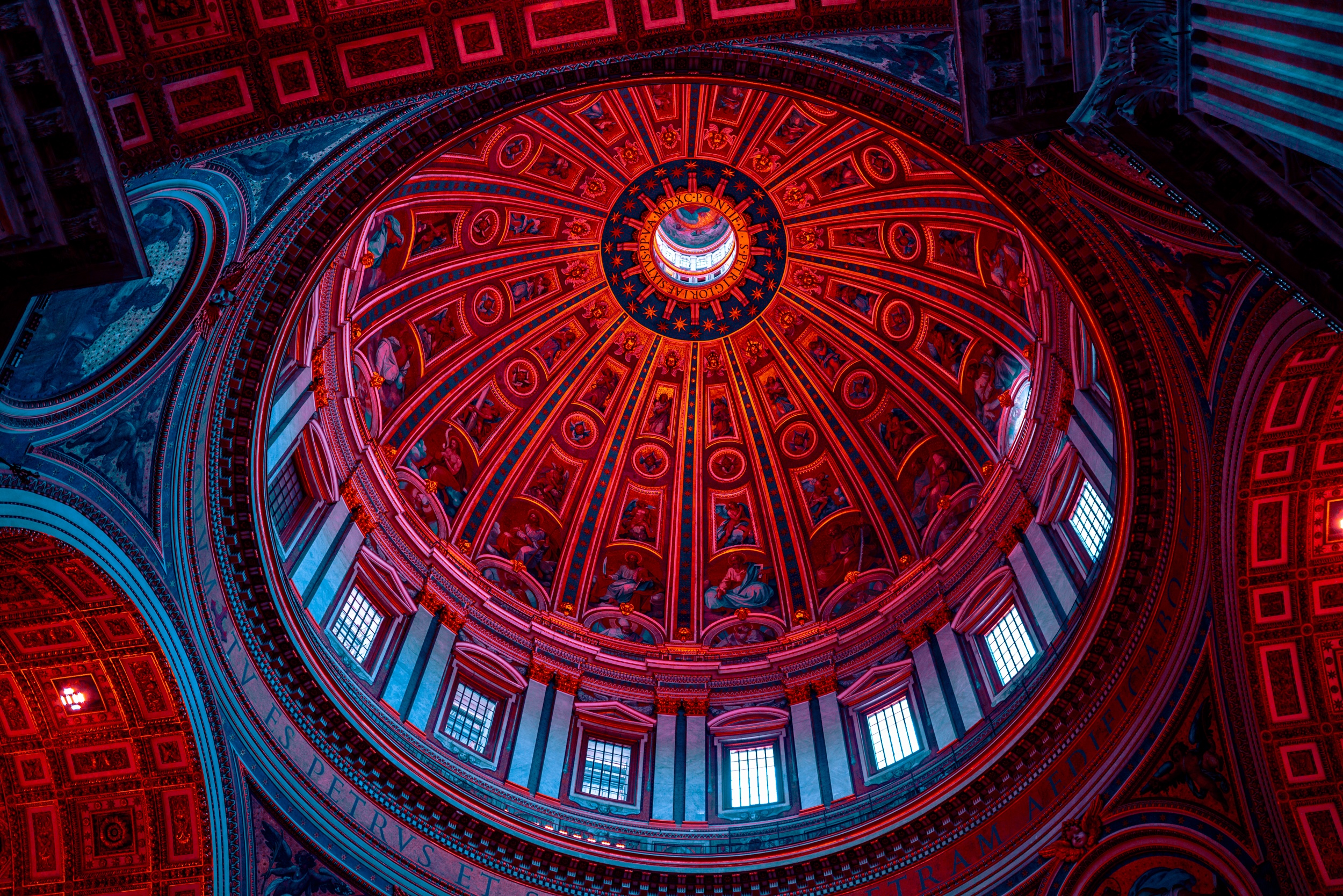 Interior of St. Peter's Basilica Dome, Vatican City HD Wallpaper
