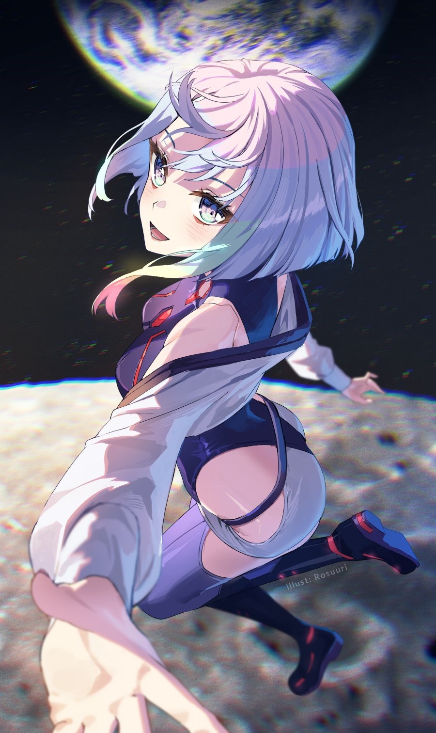 Lucy from Cyberpunk: Edgerunners in space HD Phone Wallpaper
