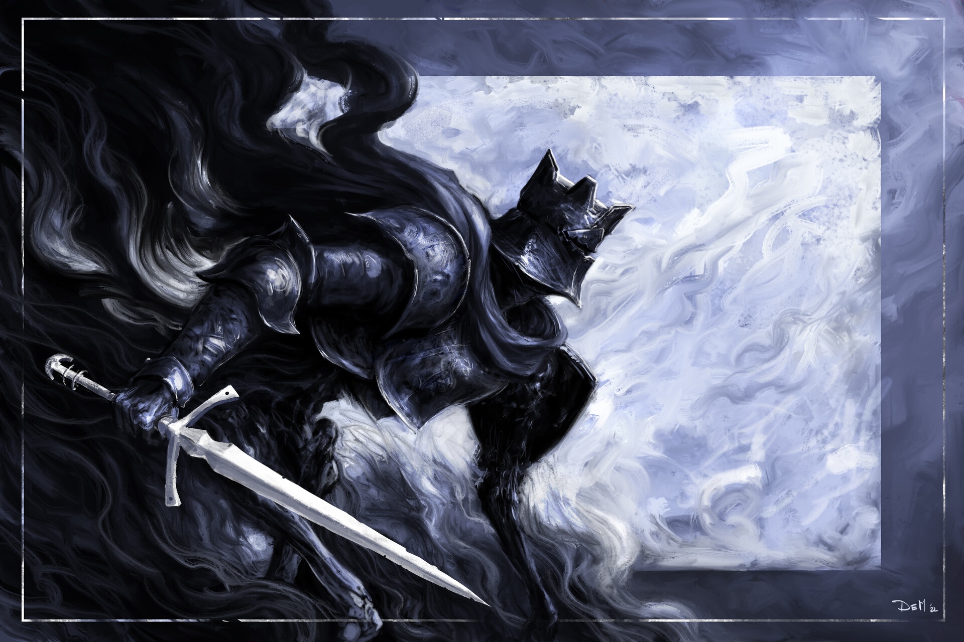 Dark Knight with Sword and Crown HD Wallpaper