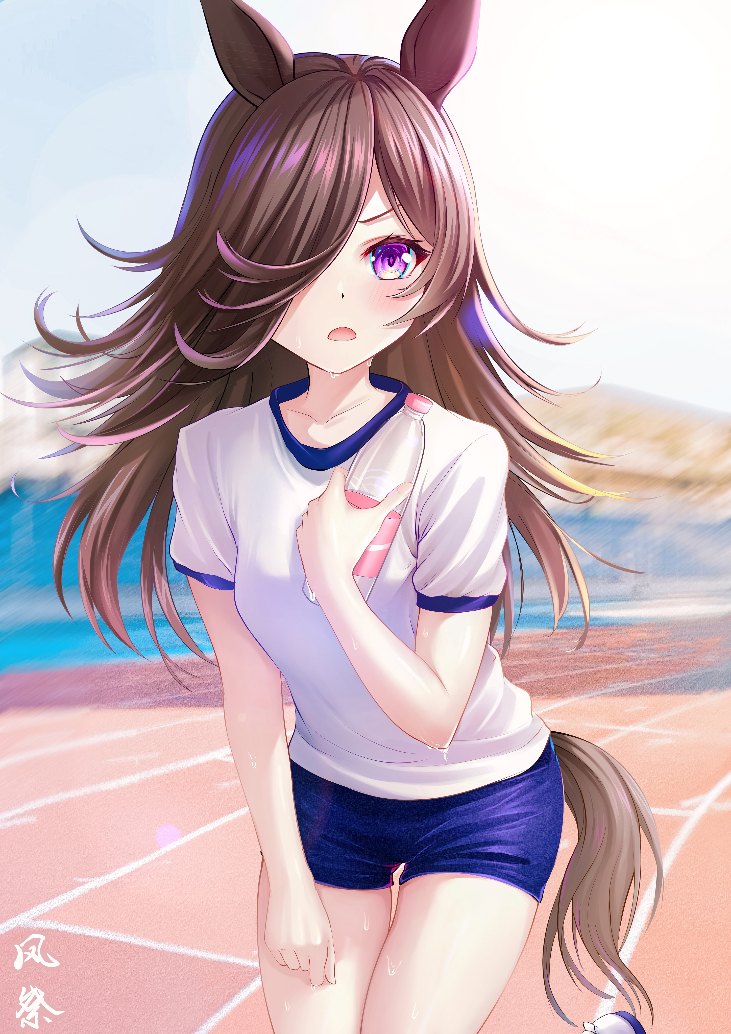 Uma Musume Pretty Derby: Rice Shower with Water Bottle HD Phone Wallpaper