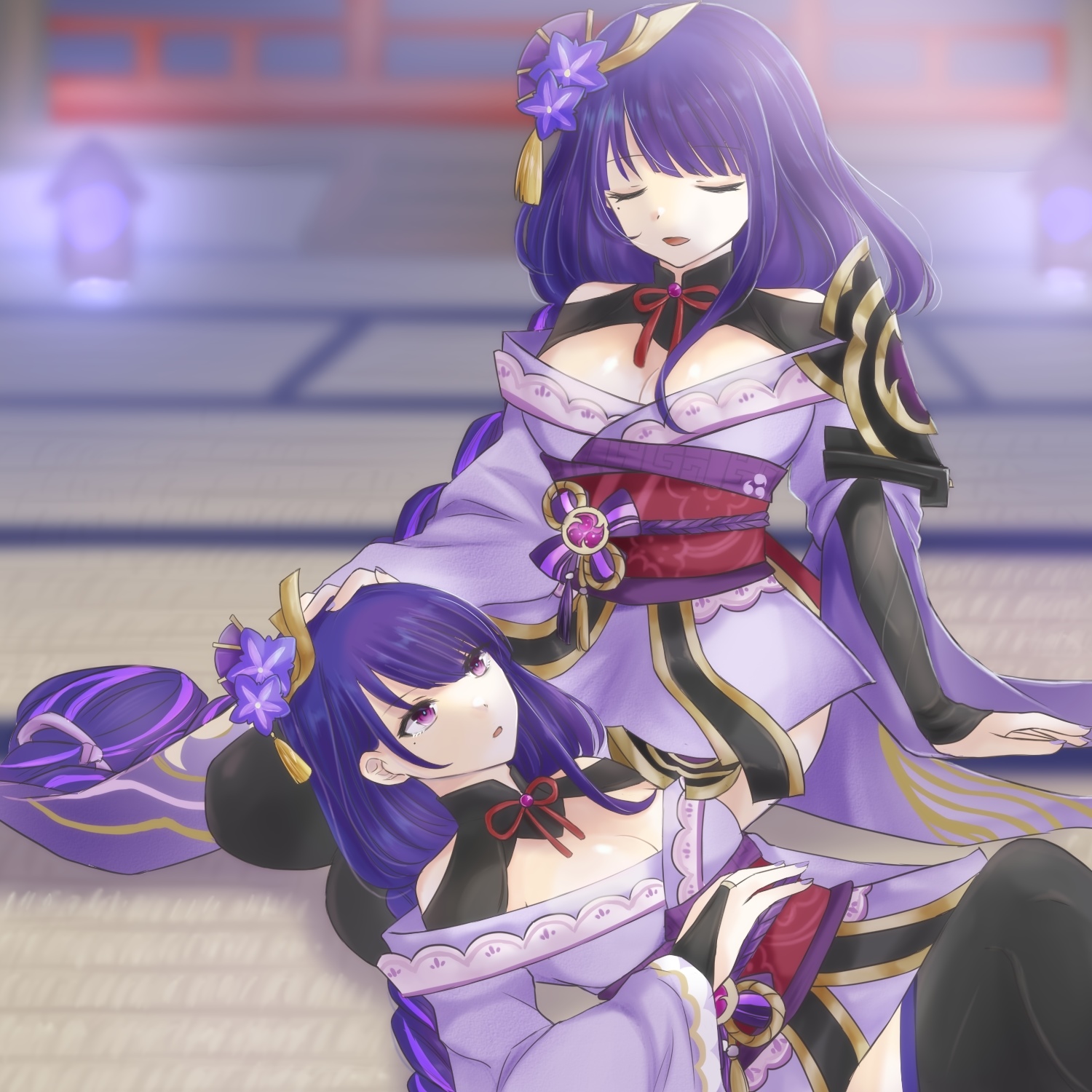 Raiden Makoto and Raiden Shogun from Genshin Impact HD Wallpaper