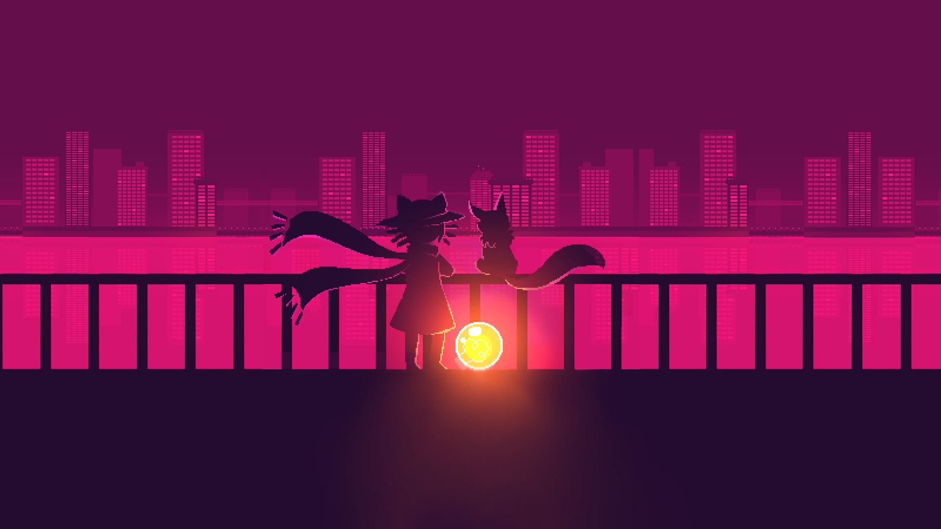 OneShot pixel art with cat and glowing orb HD Wallpaper