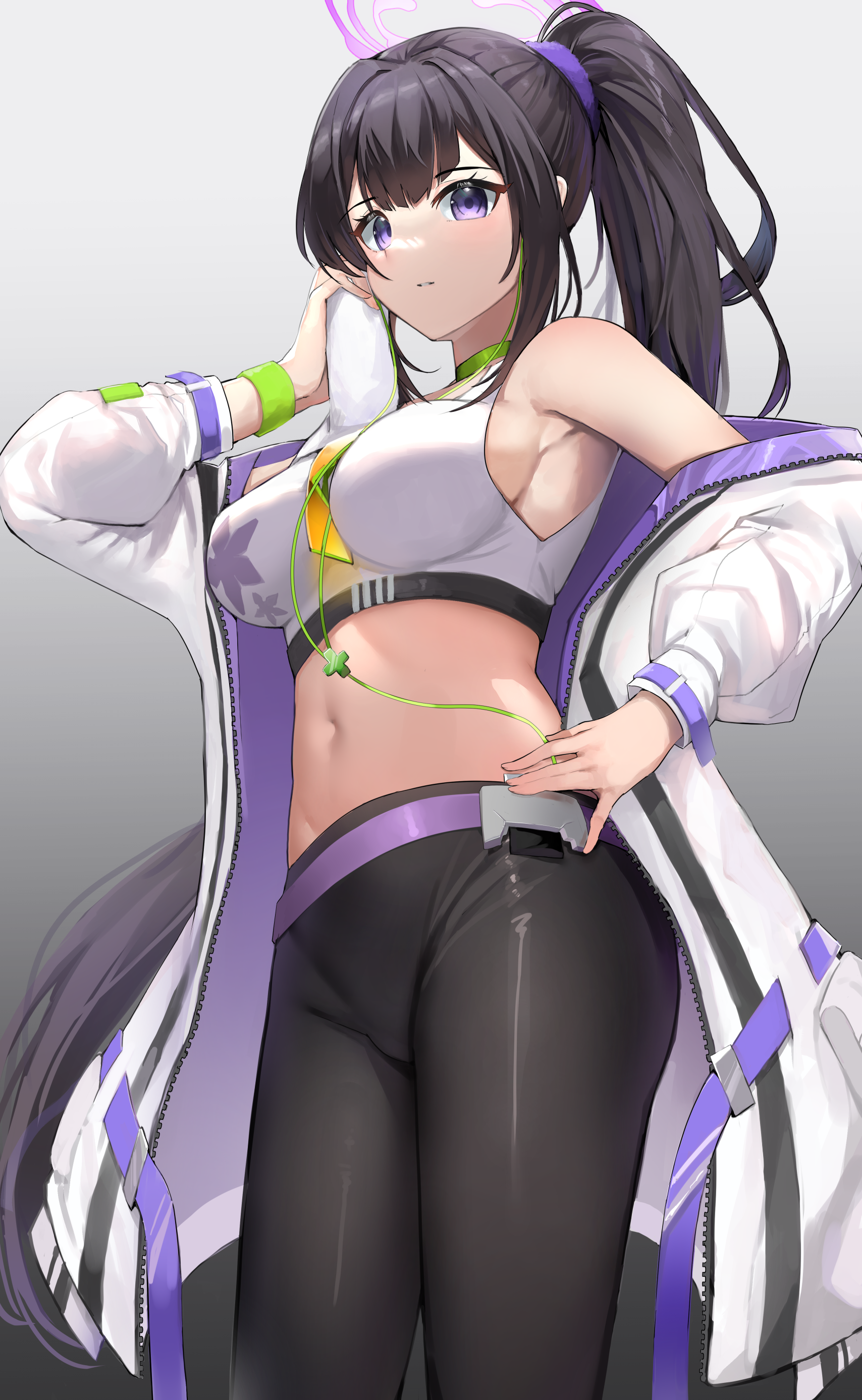 Otohana Sumire from Blue Archive in sports bra and leggings HD Phone Wallpaper