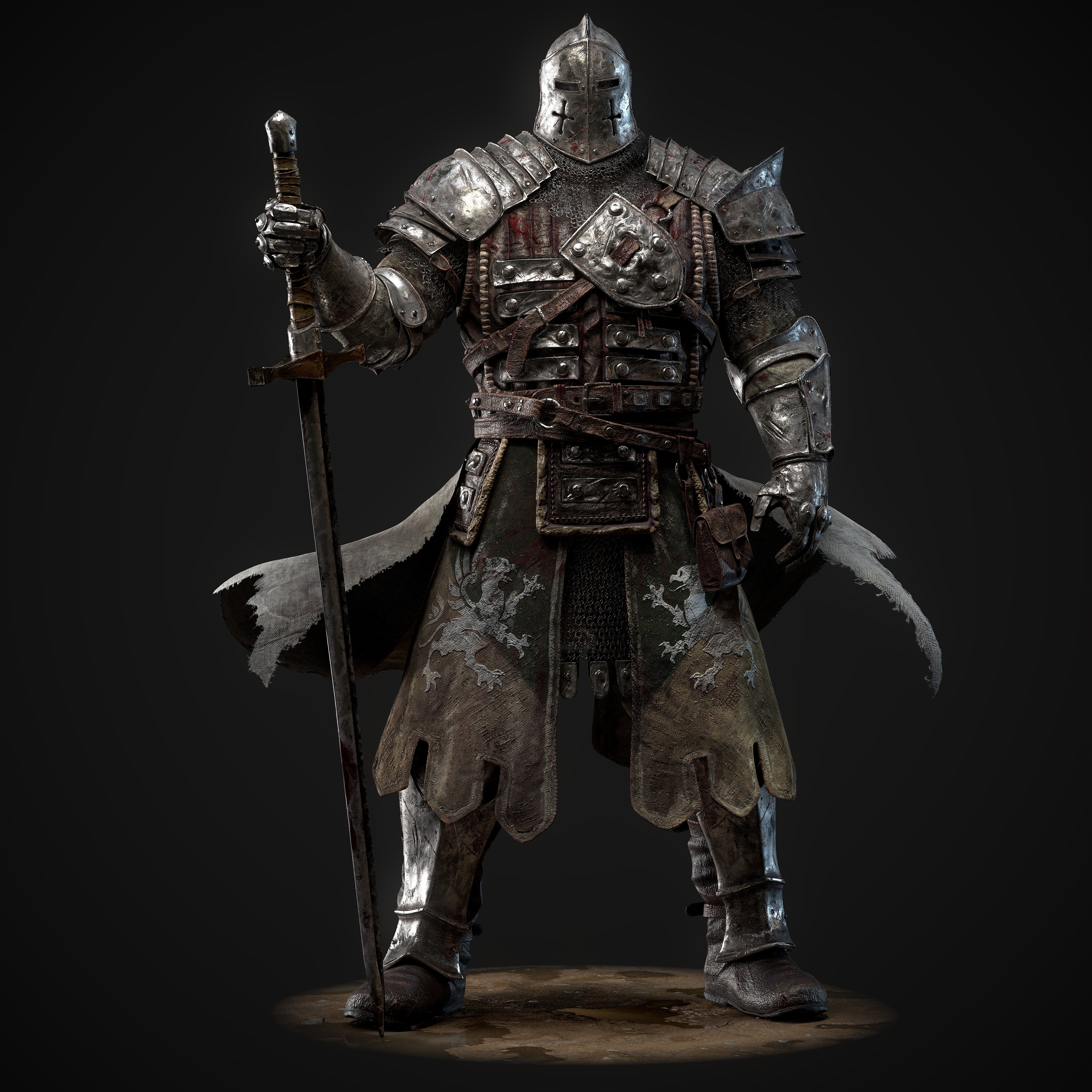 Knight in full armor holding a sword HD Wallpaper