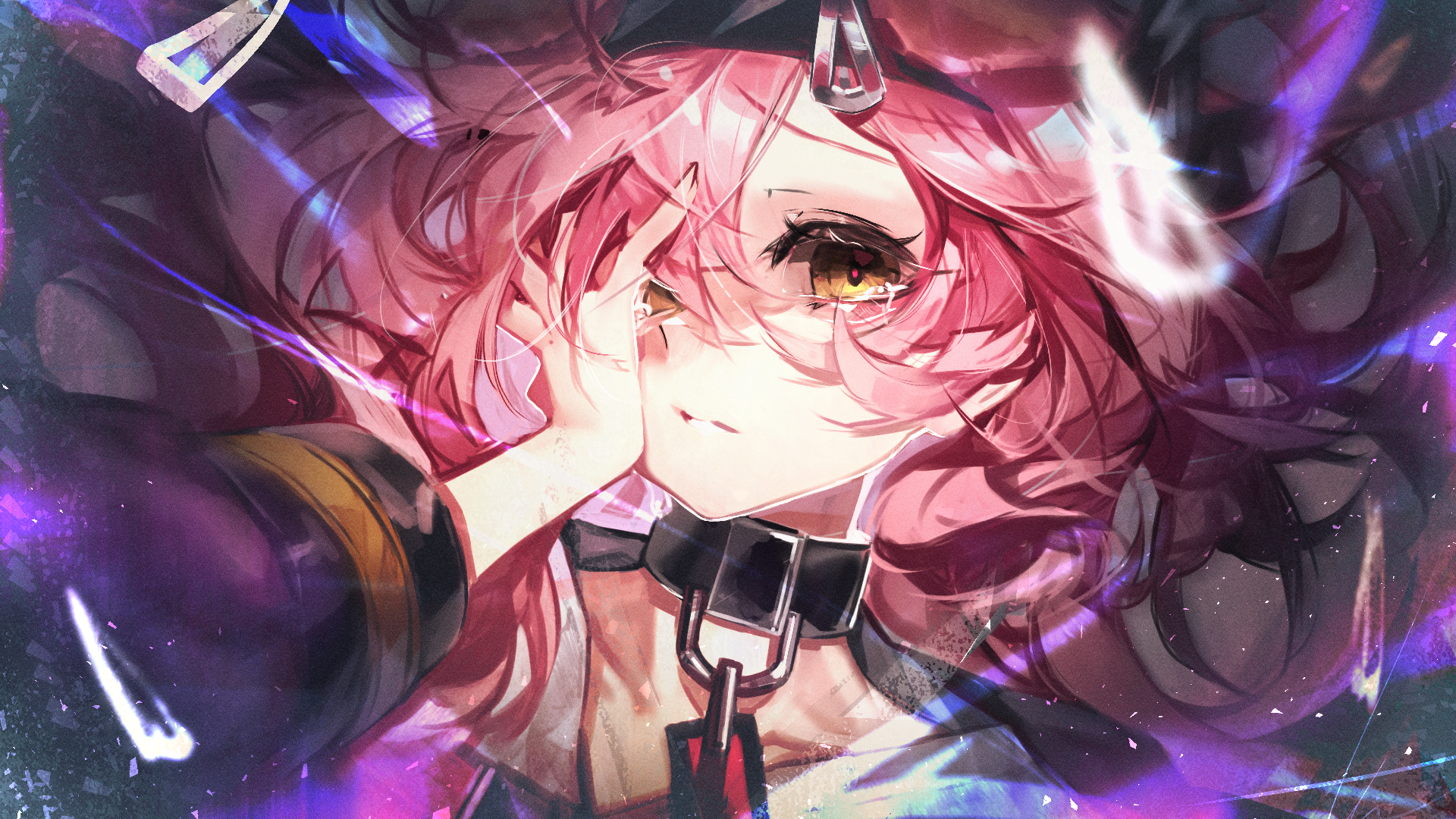 Arknights Goldenglow with yellow eyes HD Wallpaper