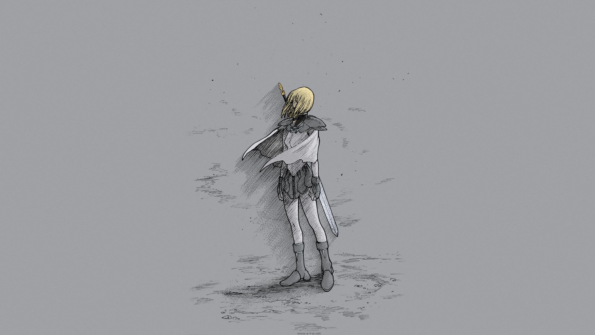 Clare from Claymore with a sword HD Wallpaper