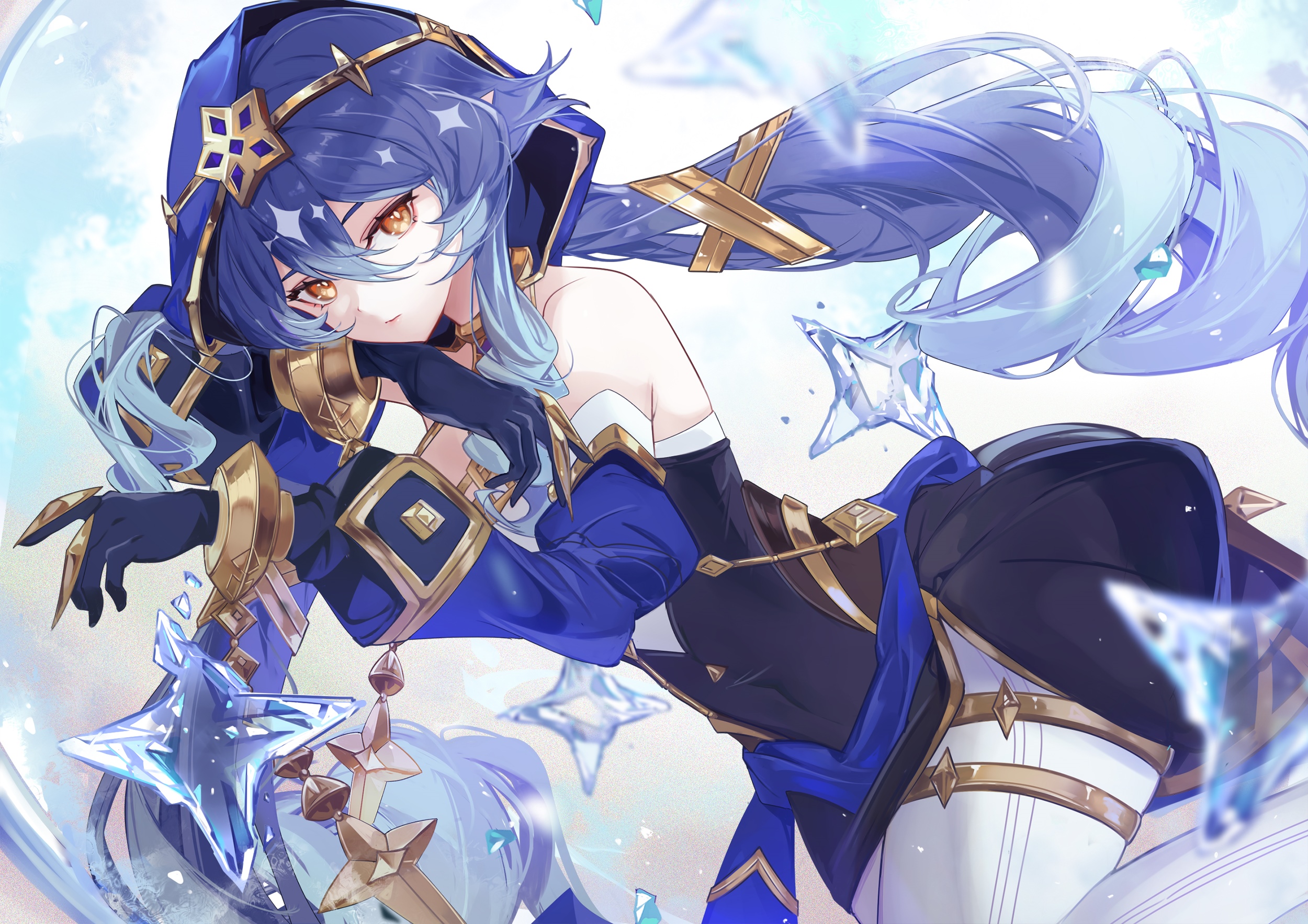 Layla from Genshin Impact with blue hair HD Wallpaper