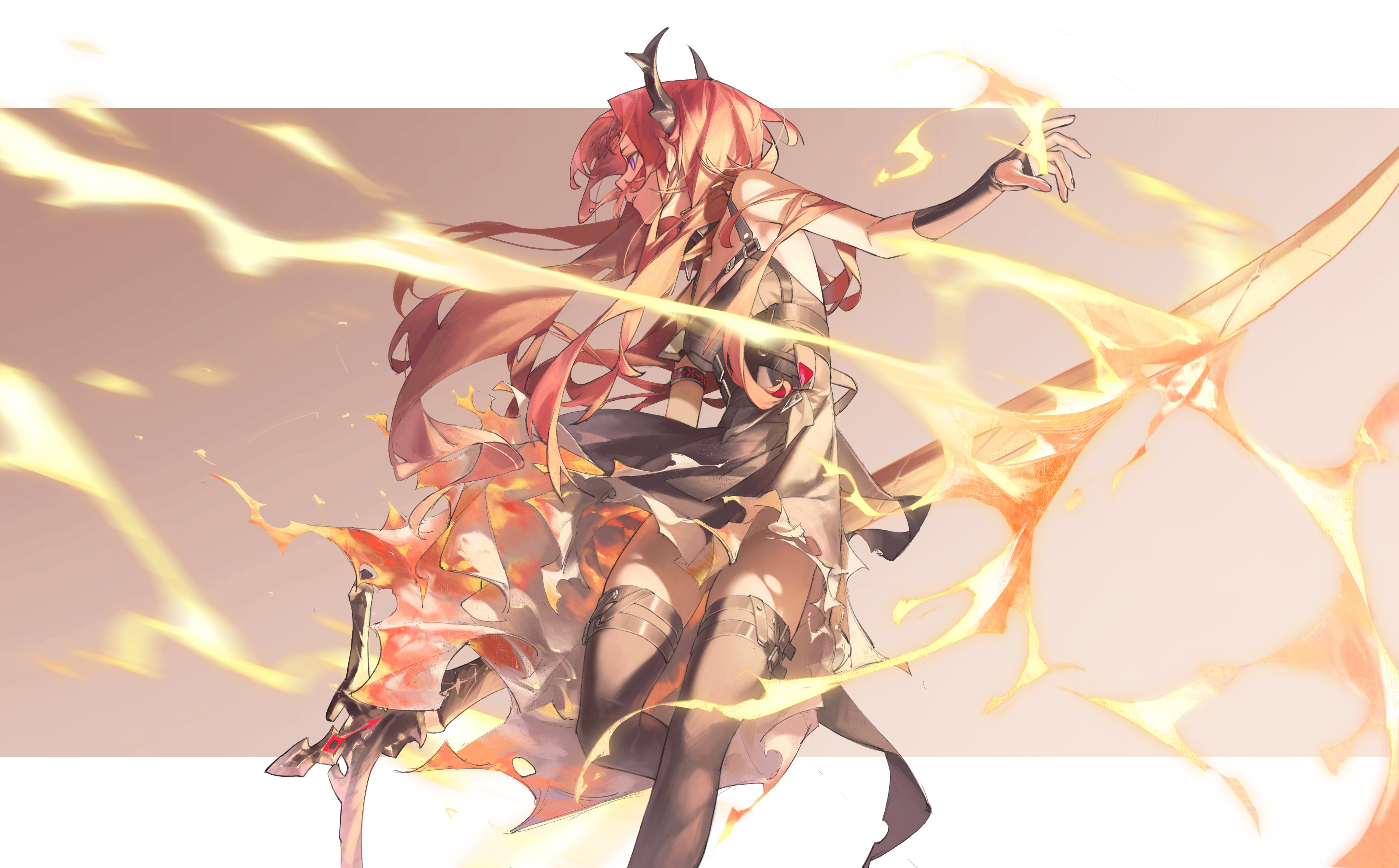 4K Surtr with horns and sword HD Wallpaper
