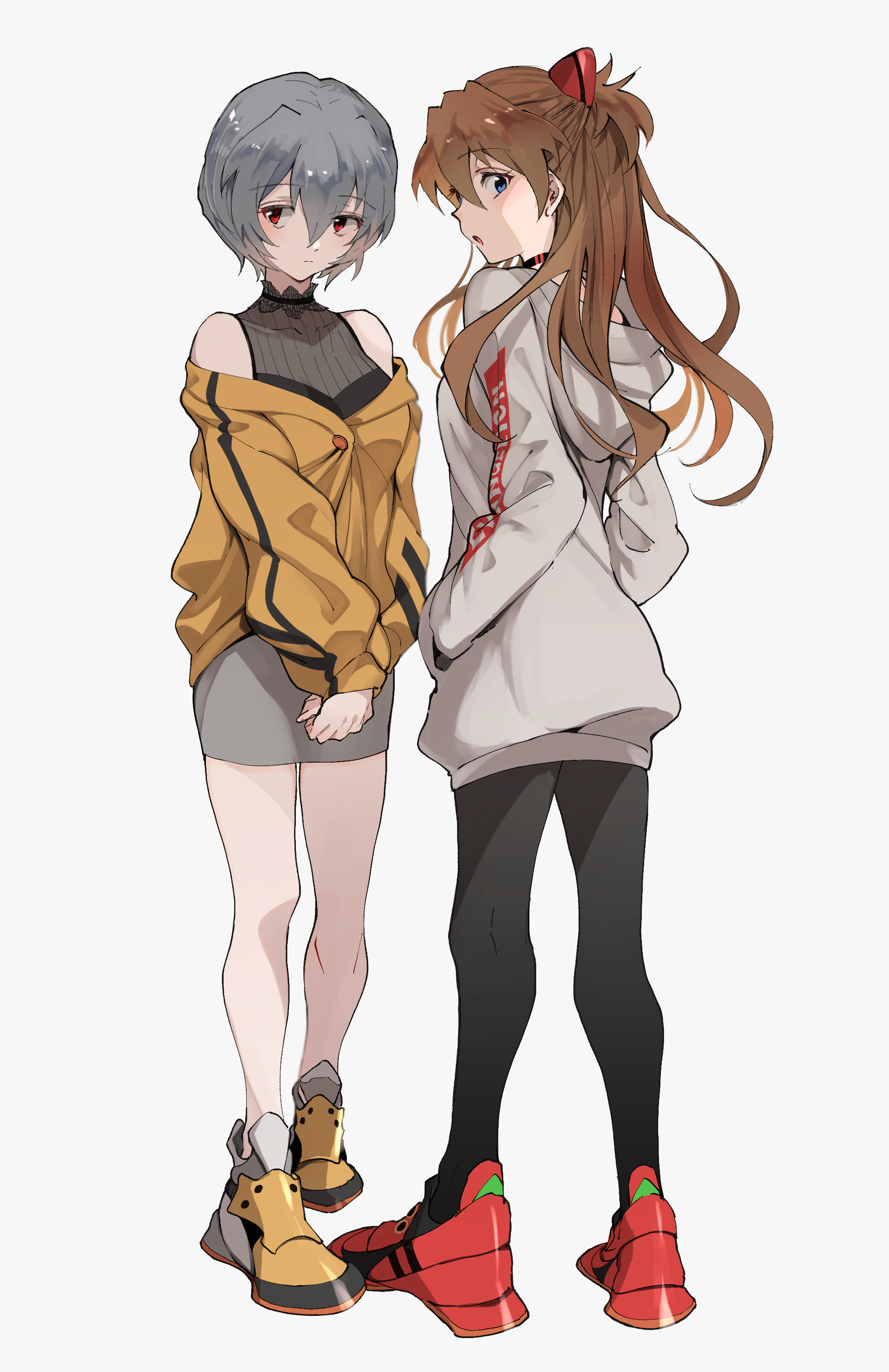 Asuka Langley Soryu and Rei Ayanami from Evangelion HD Phone Wallpaper