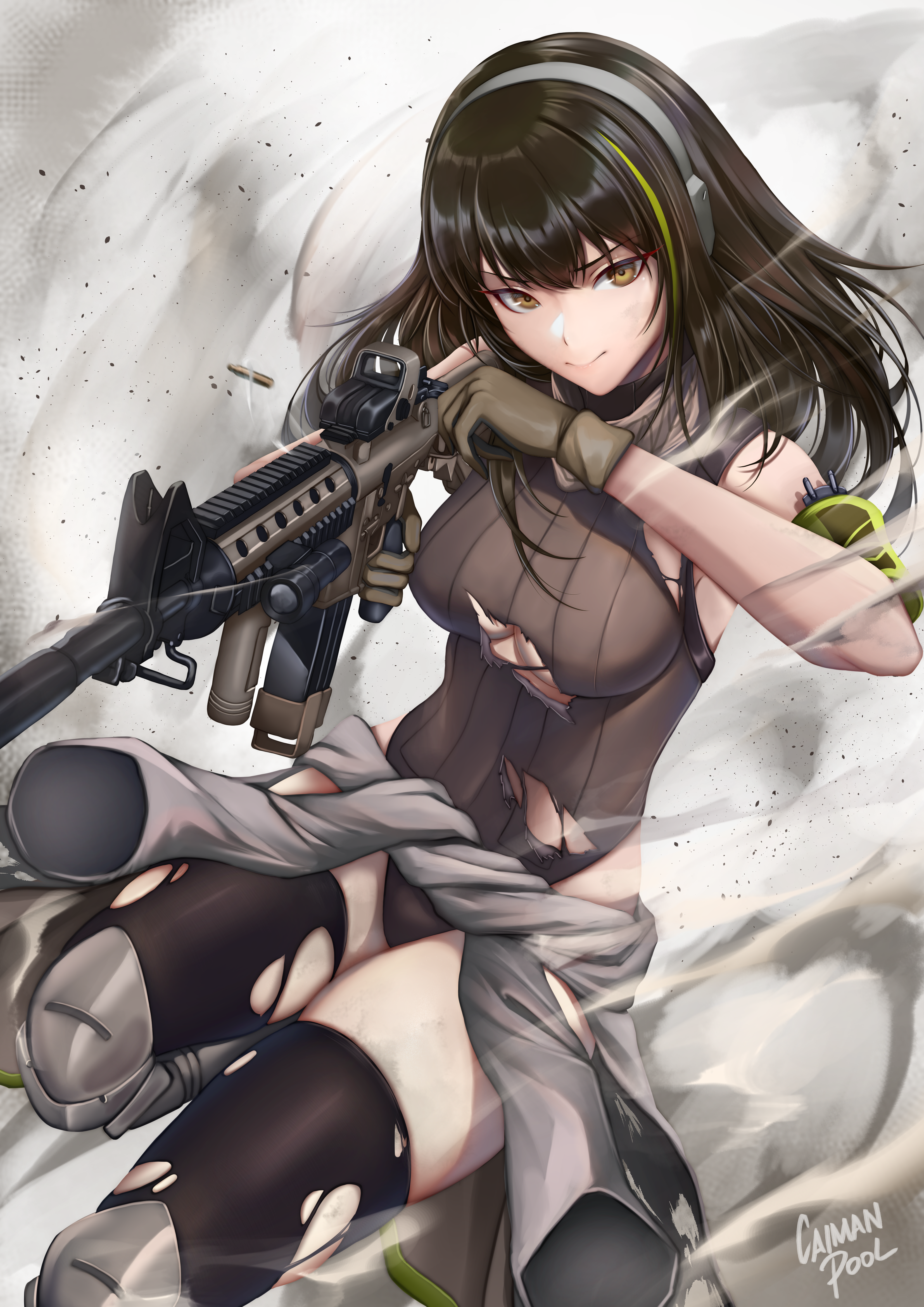 M4A1 from Girls Frontline holding a rifle HD Phone Wallpaper