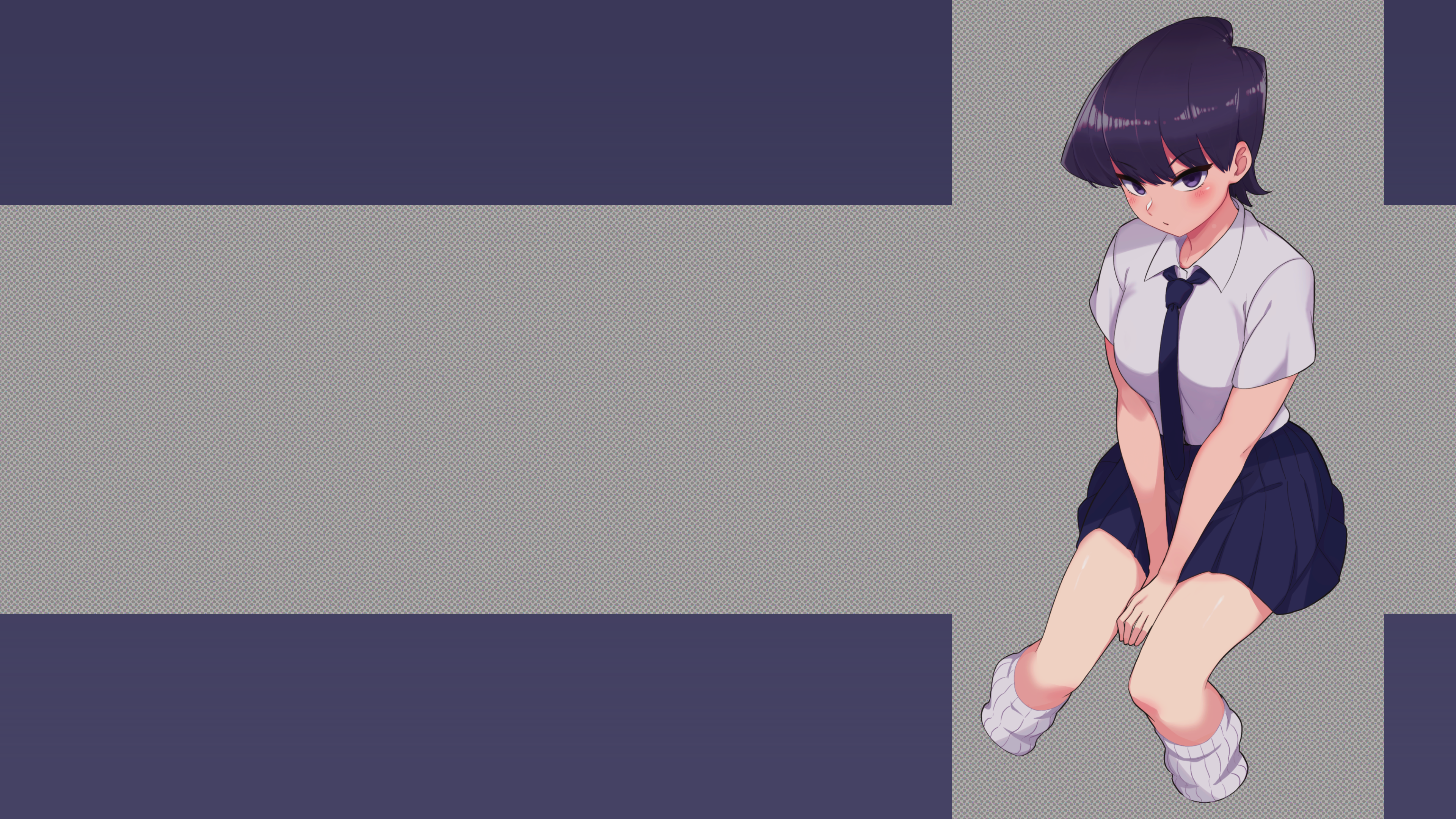 Komi Shouko in school uniform with knee-high socks HD Wallpaper