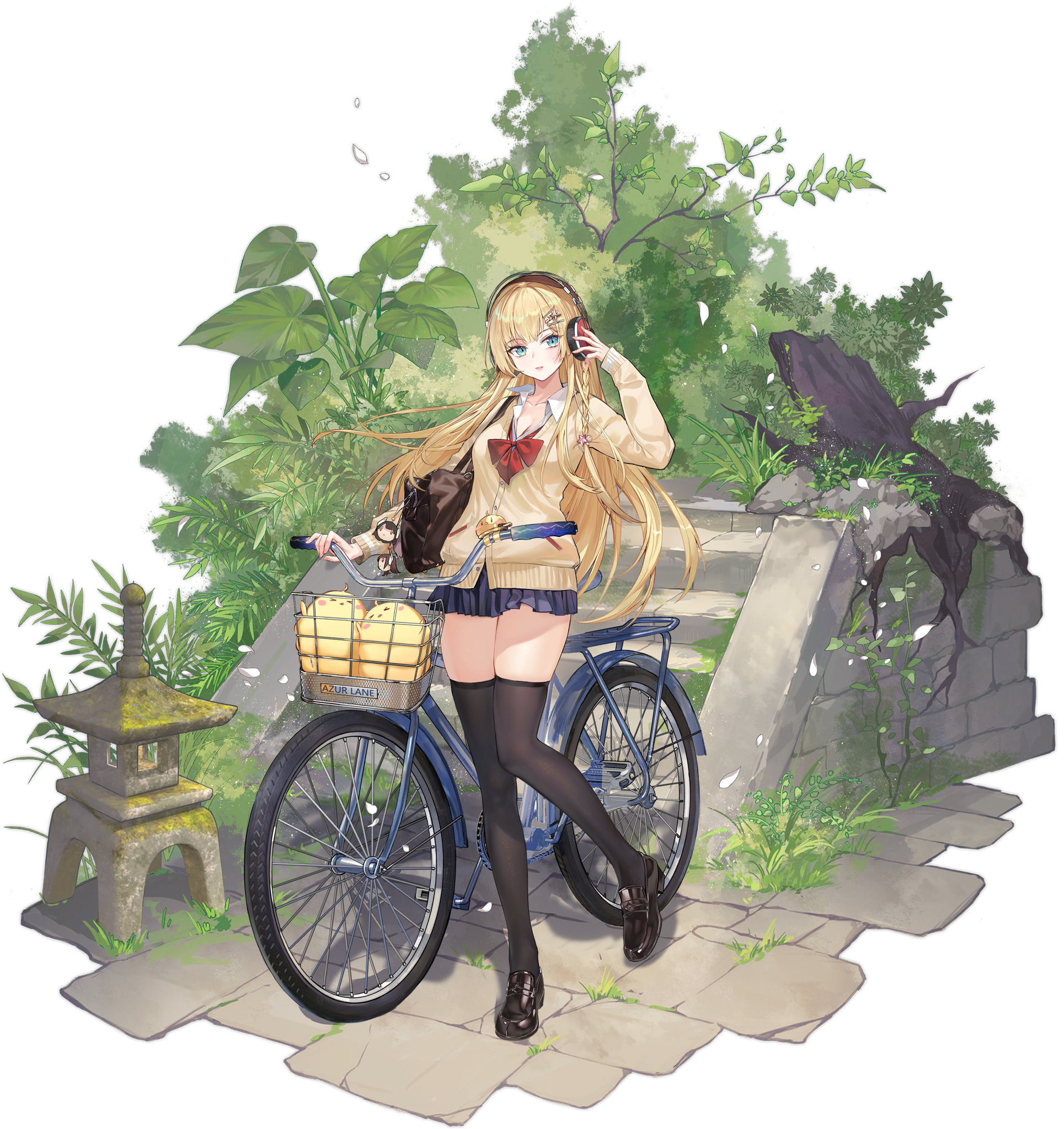 Crin with a bicycle and headphones HD Wallpaper