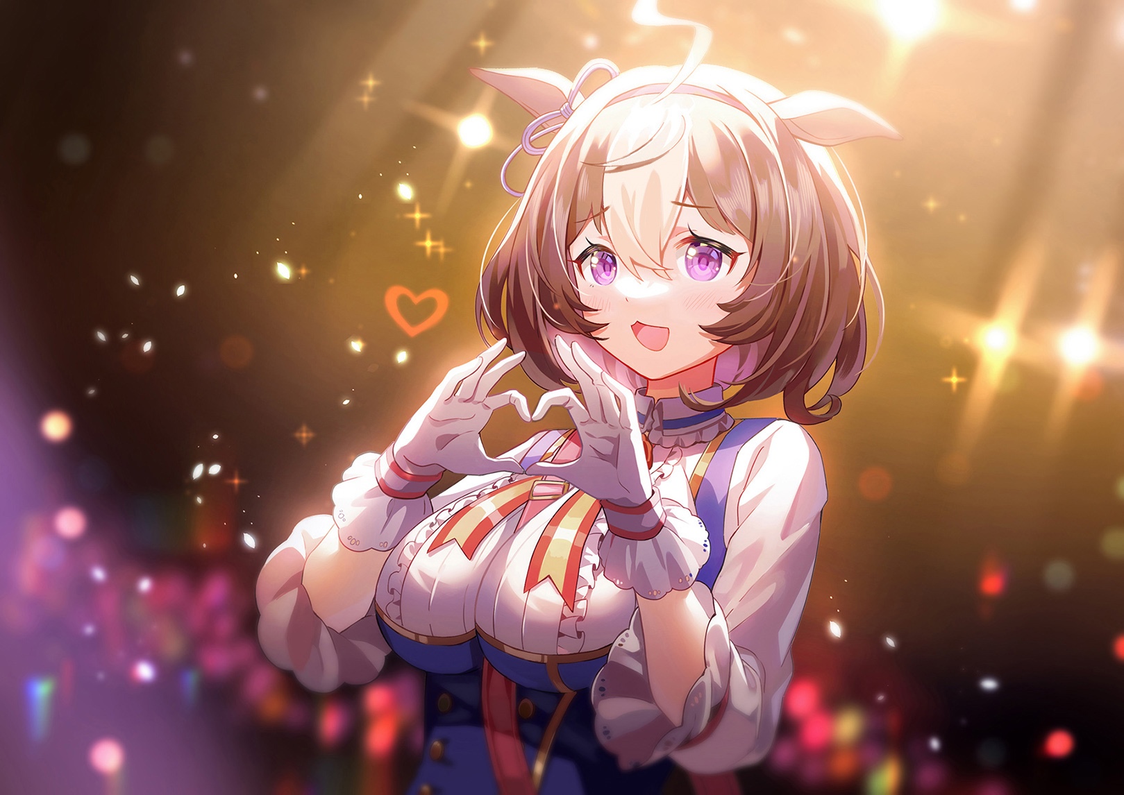 Meisho Doto making a heart sign, Uma Musume Pretty Derby fan art HD Wallpaper