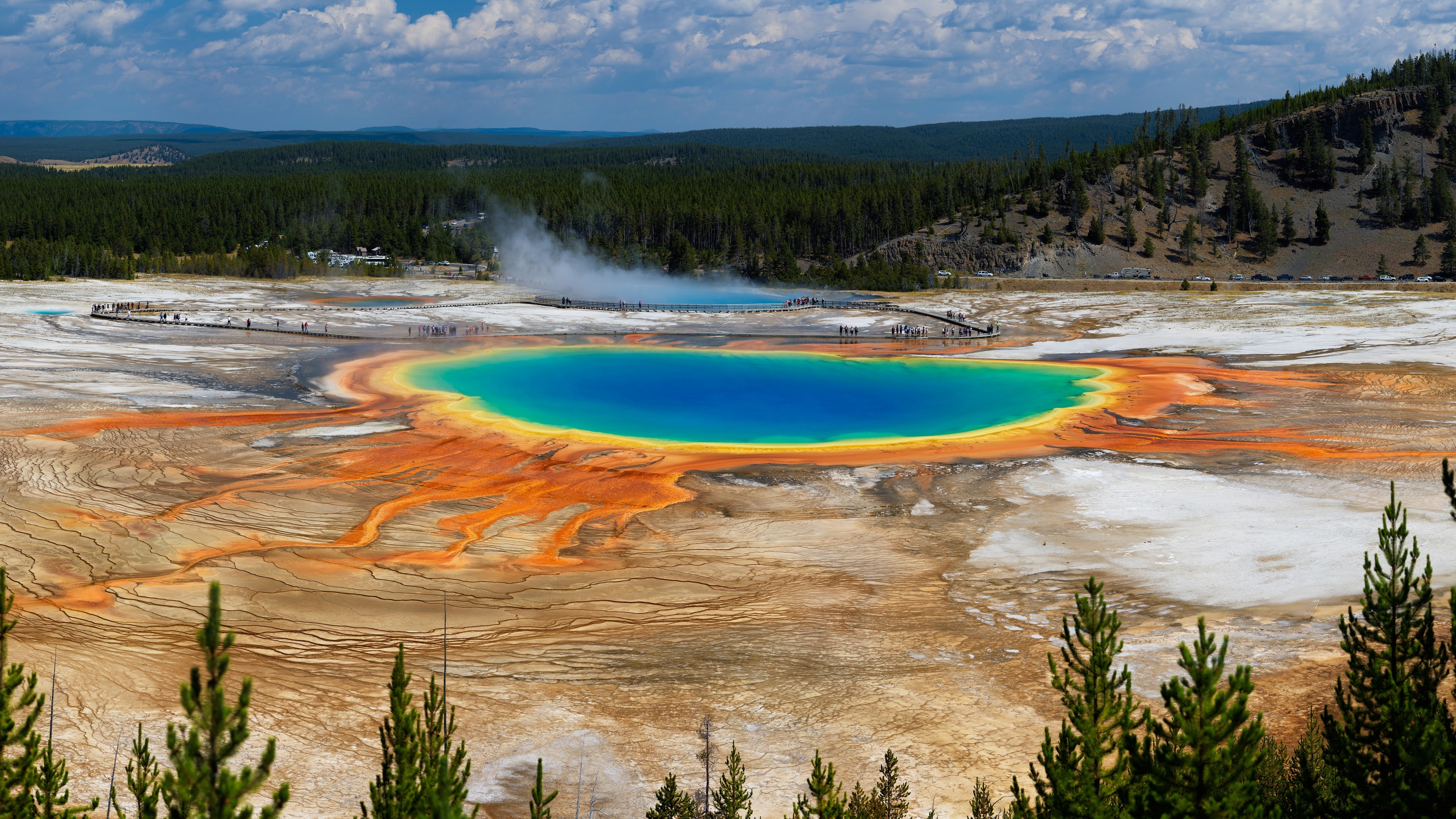Grand Prismatic Spring, Yellowstone National Park HD Wallpaper