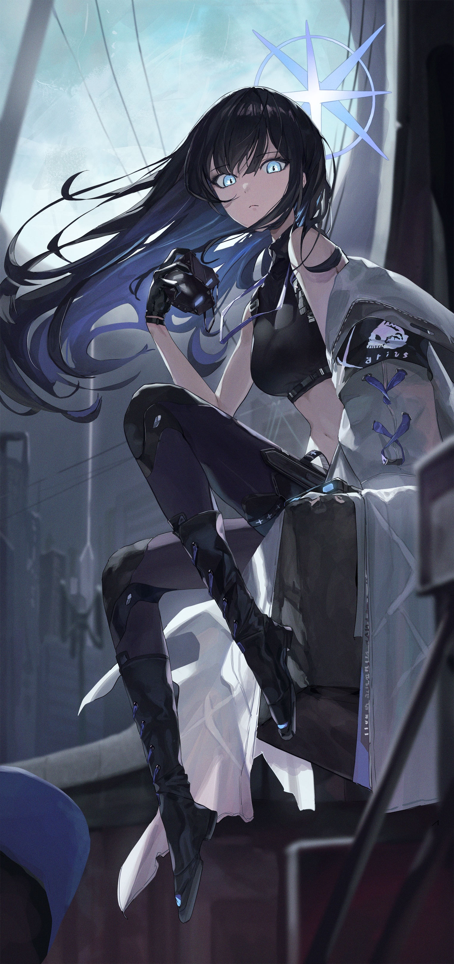 Niai Serie Blue Archive with dark hair and blue eyes HD Phone Wallpaper
