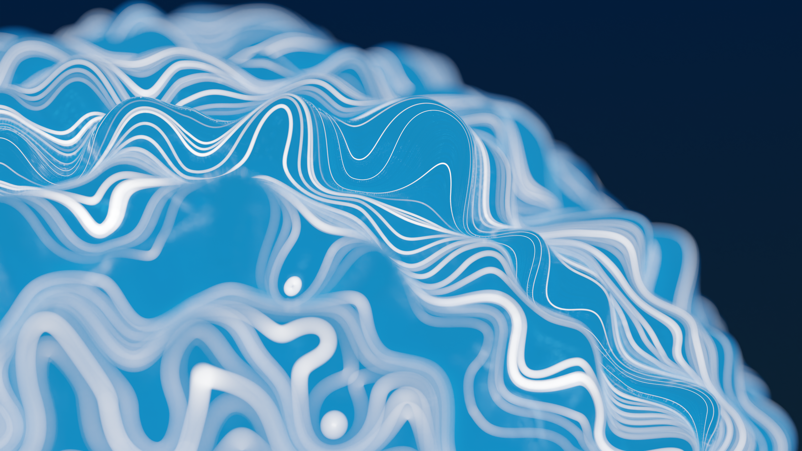 Abstract blue wavy lines on dark background HD Wallpaper
