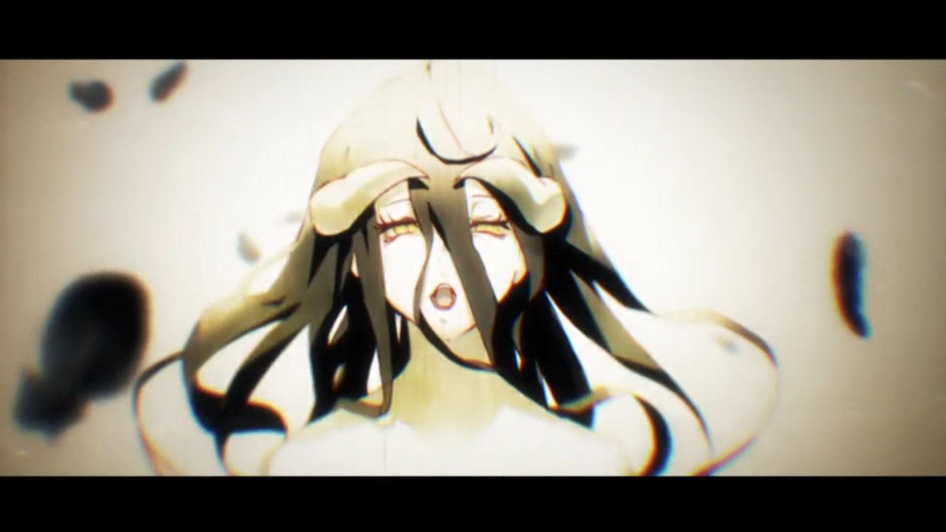 Albedo with yellow eyes and horns HD Wallpaper