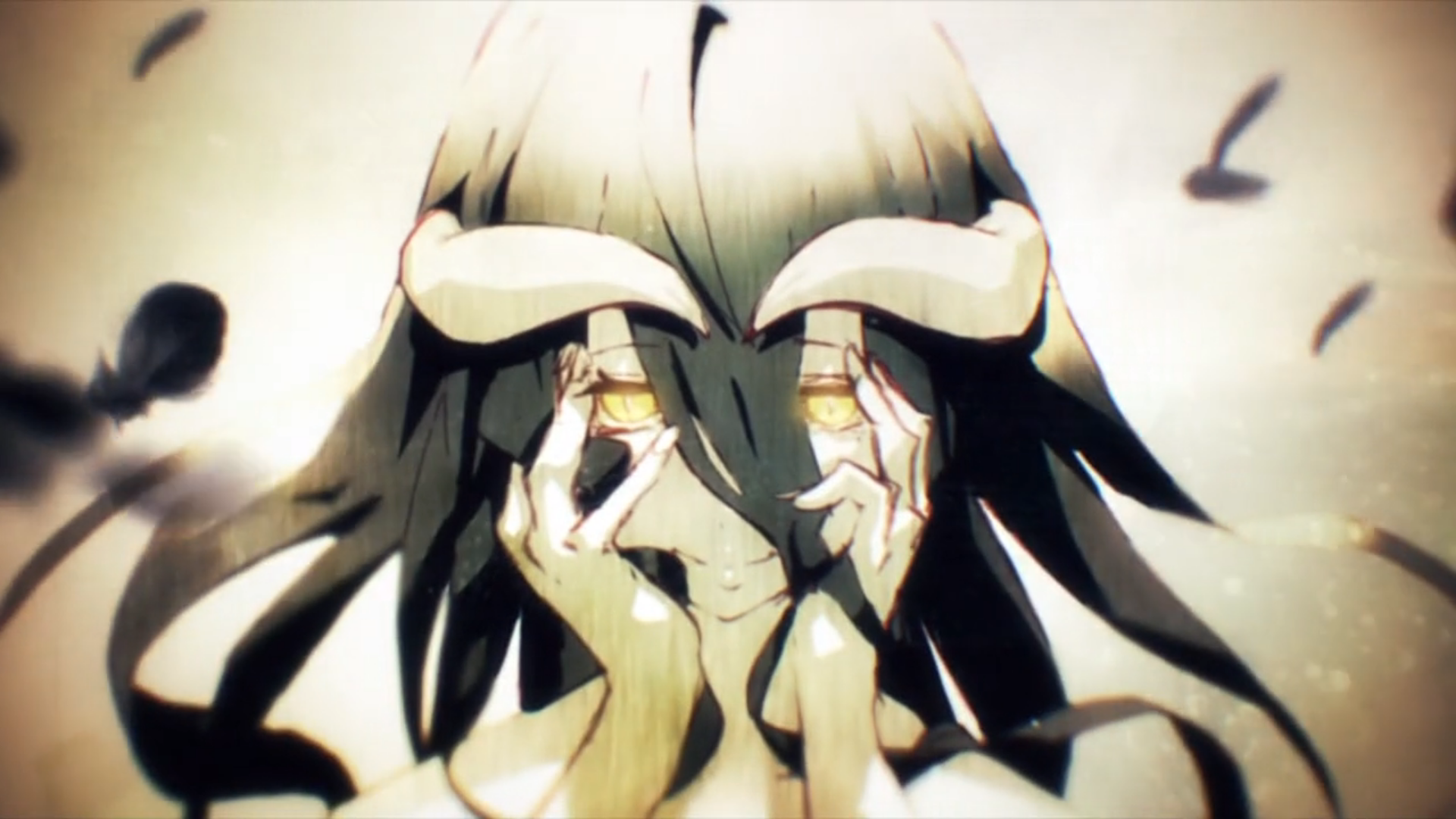 Albedo with horns and yellow eyes HD Wallpaper