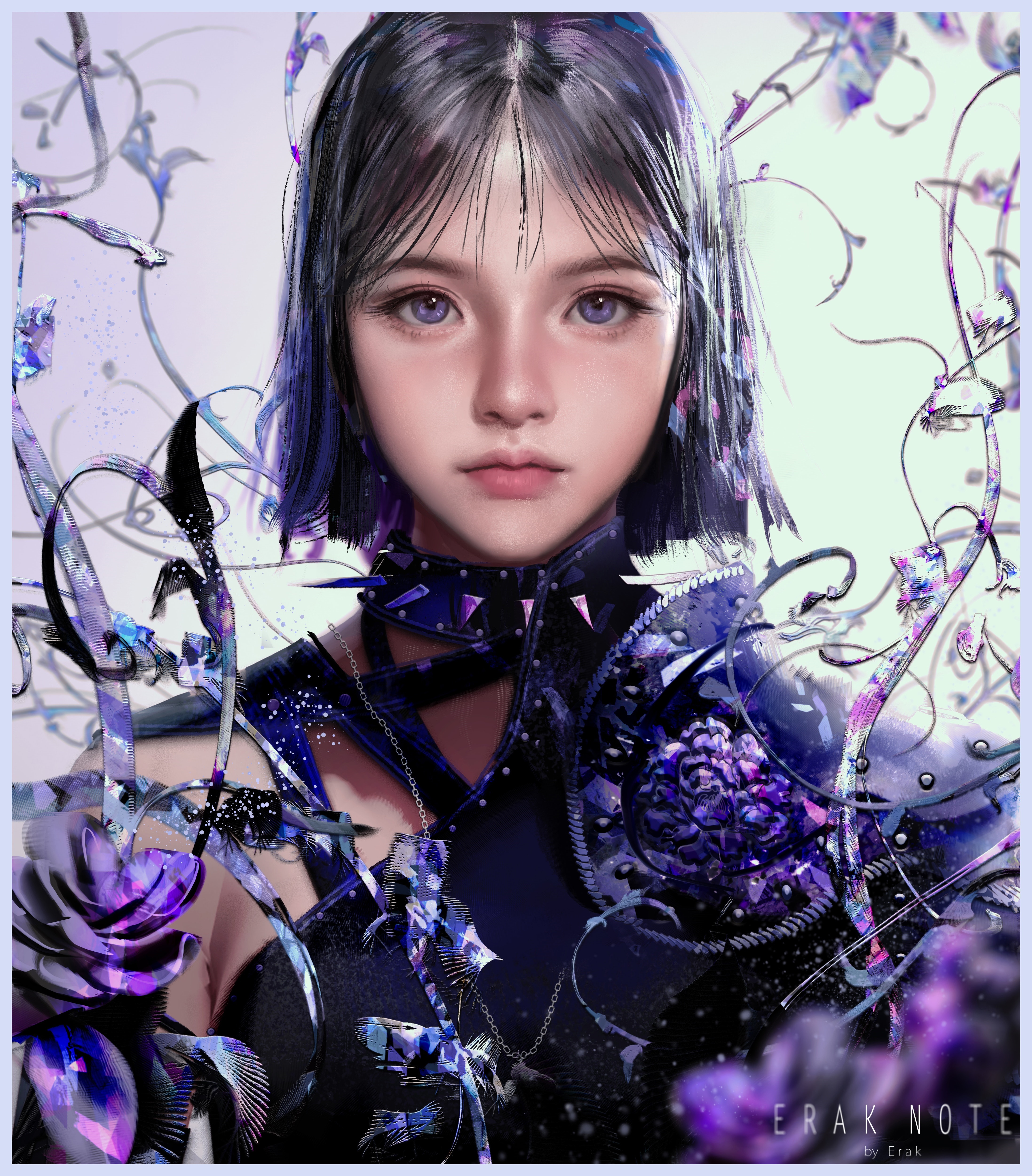 4K Fantasy Art of a Girl with Blue Eyes HD Phone Wallpaper