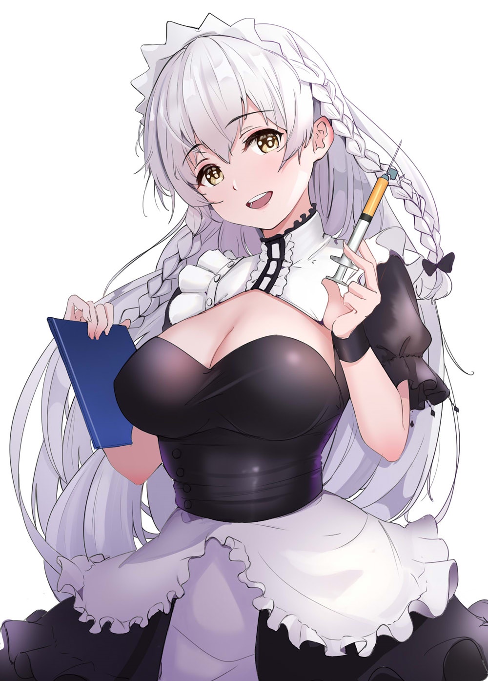 Azur Lane maid with syringe and clipboard HD Phone Wallpaper