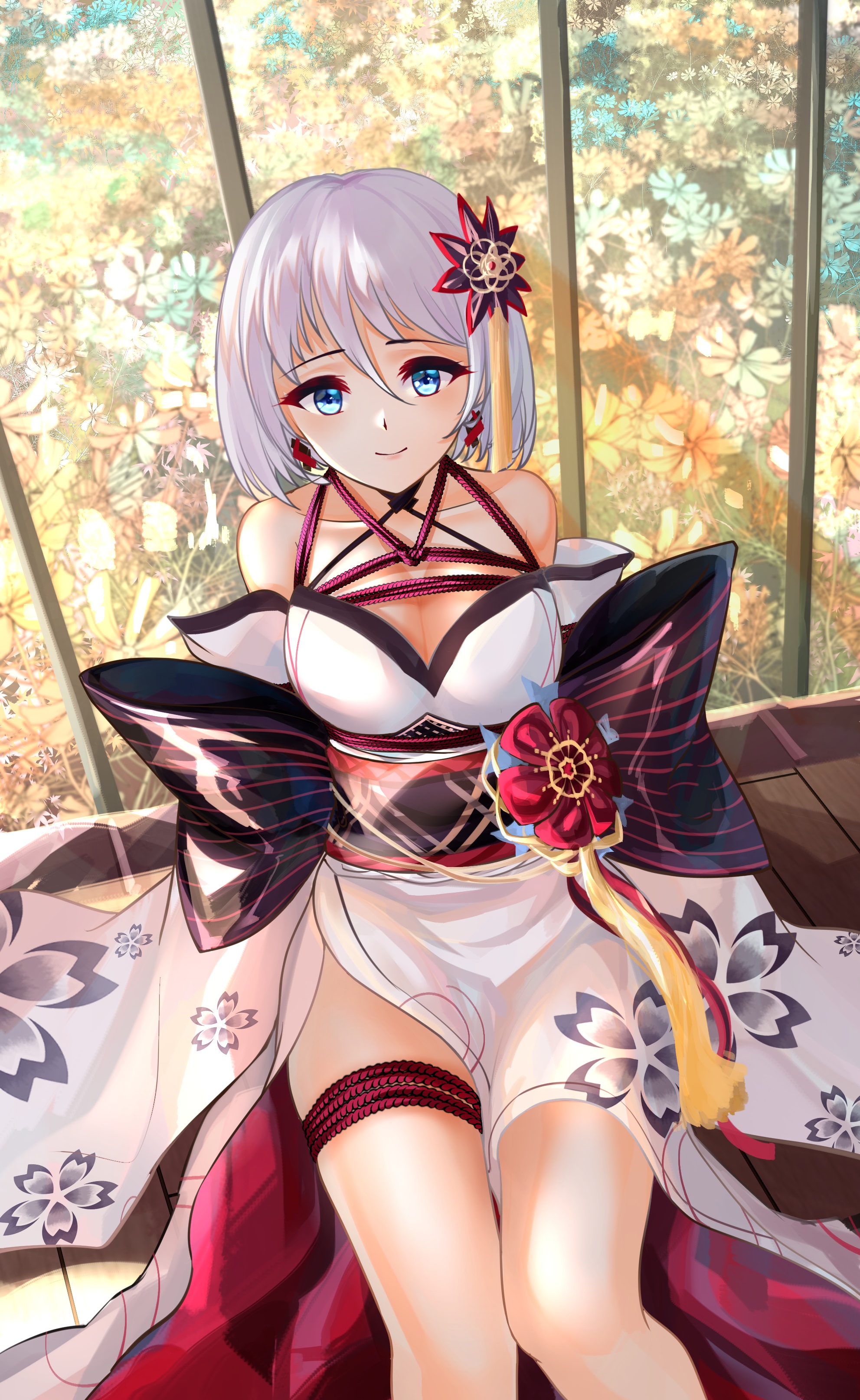 Azur Lane fan art of Tirpitz in a kimono HD Phone Wallpaper