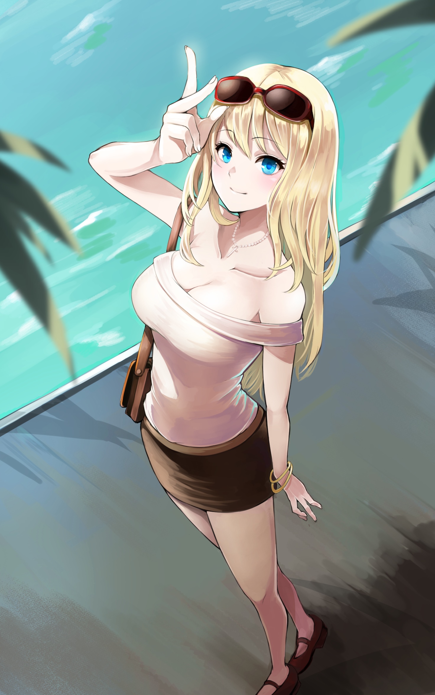 Bismarck from Kantai Collection wearing sunglasses HD Phone Wallpaper