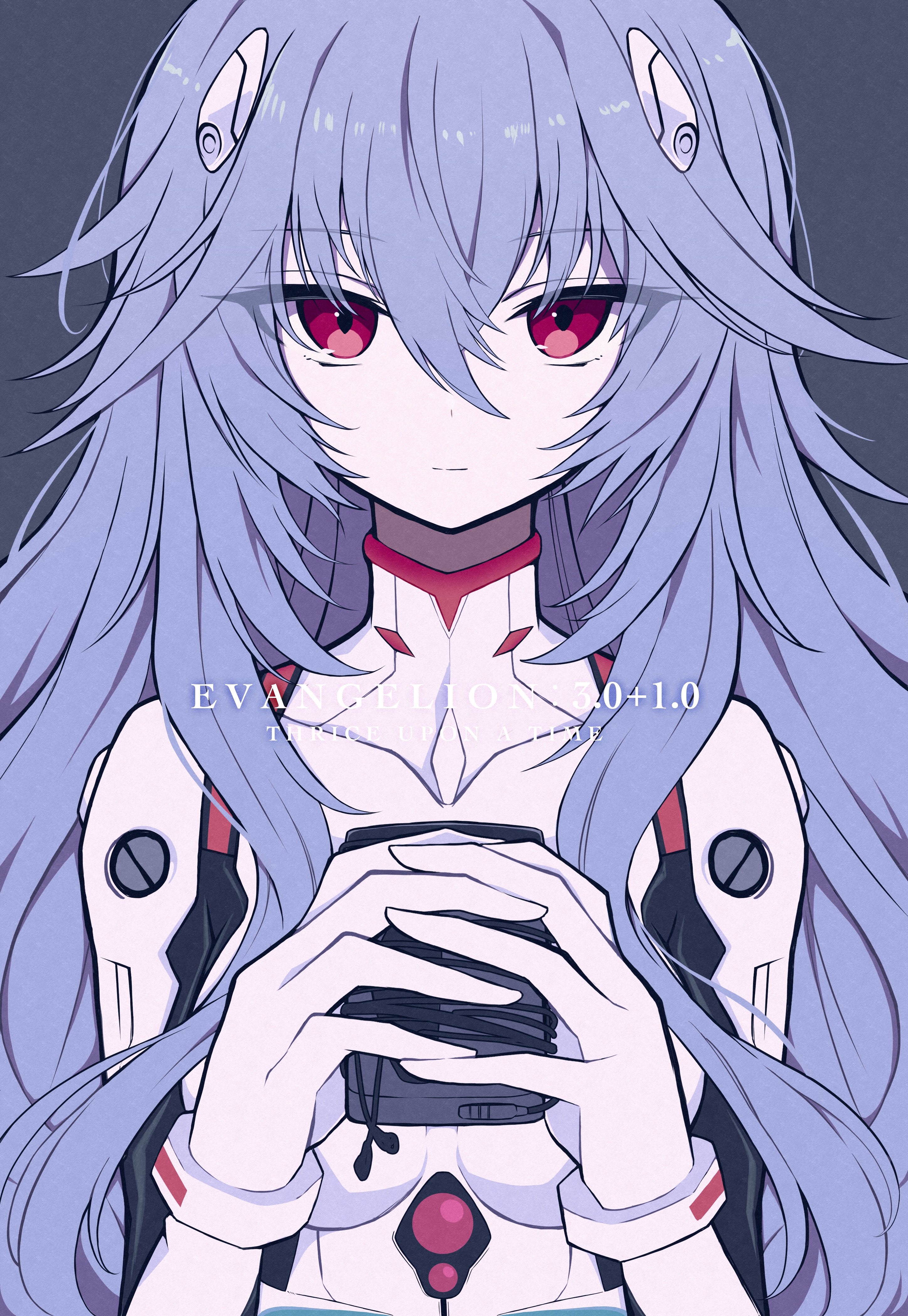 Rei Ayanami from Neon Genesis Evangelion holding a device HD Phone Wallpaper