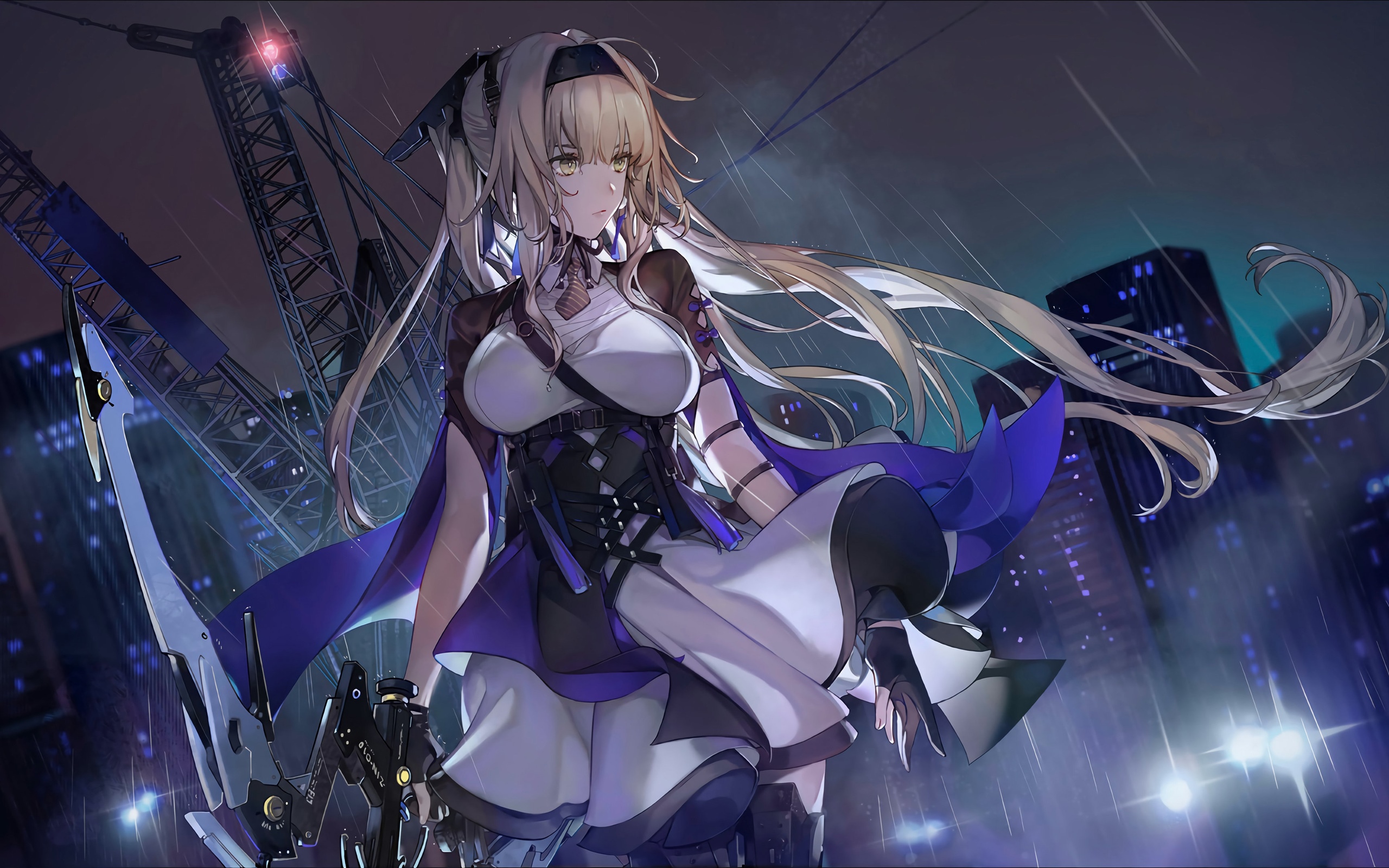 Kamui from Punishing: Gray Raven in the rain HD Wallpaper