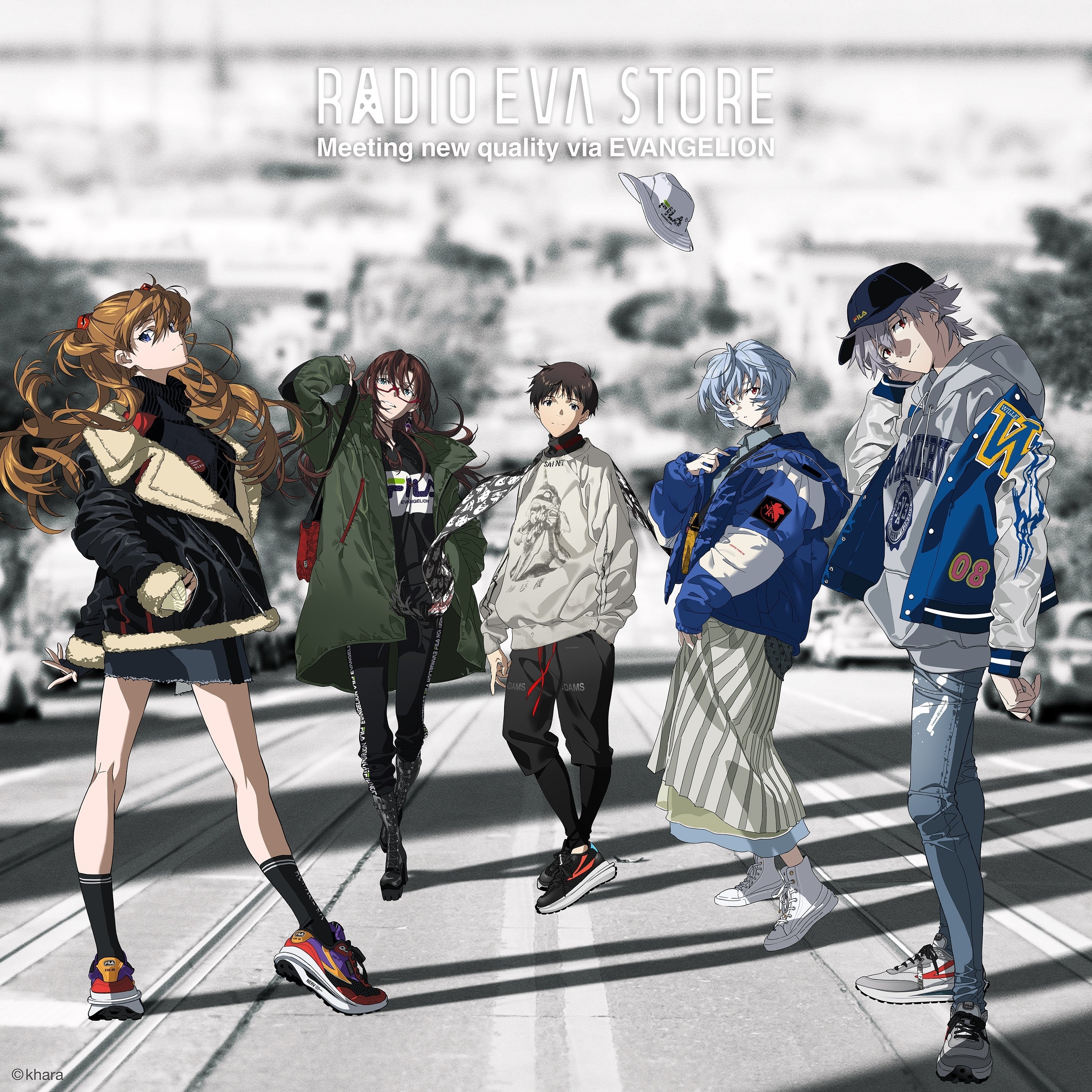 RADIO EVA STORE featuring Neon Genesis Evangelion characters HD Wallpaper